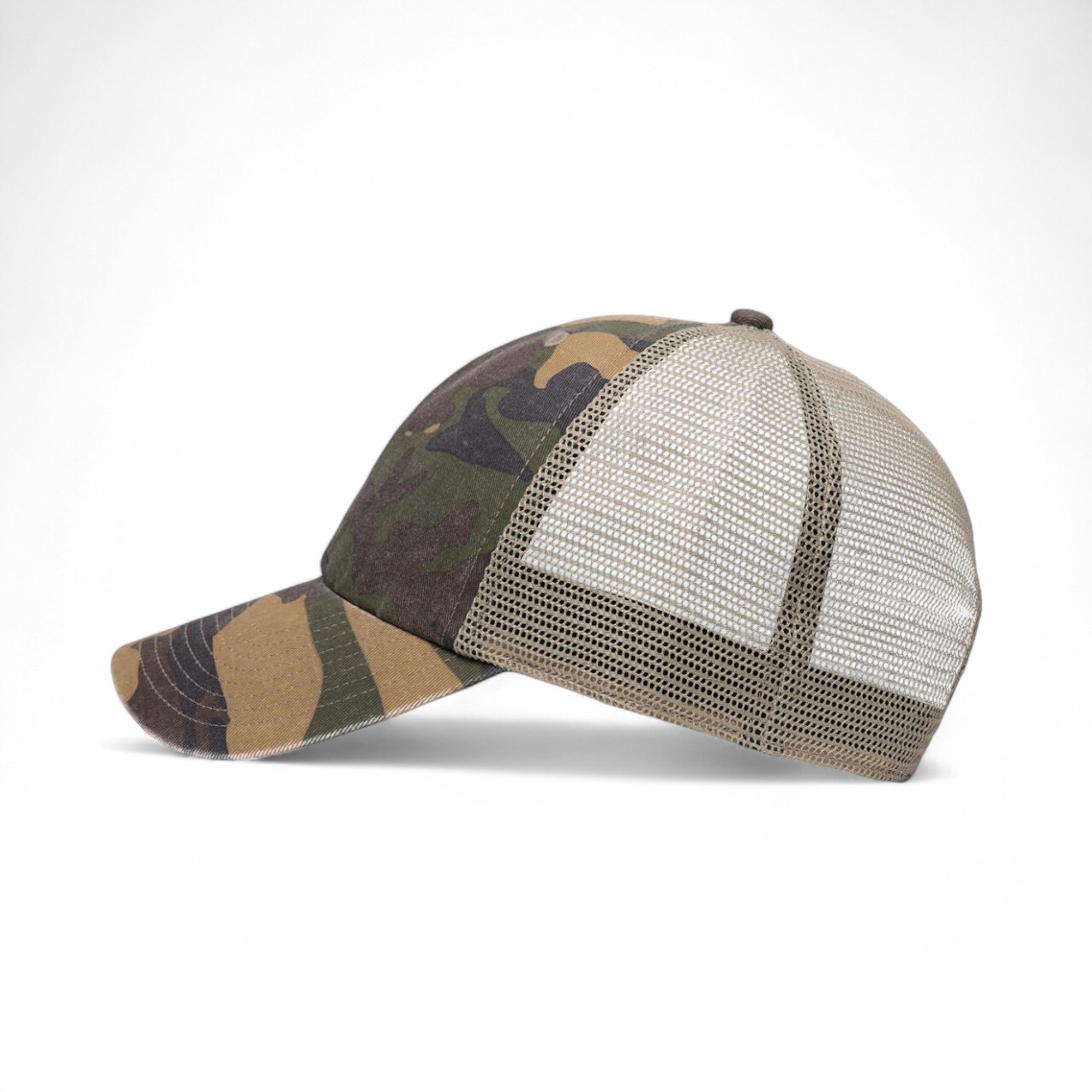 Left side view of 47 Brand 4710 custom hat in camo green