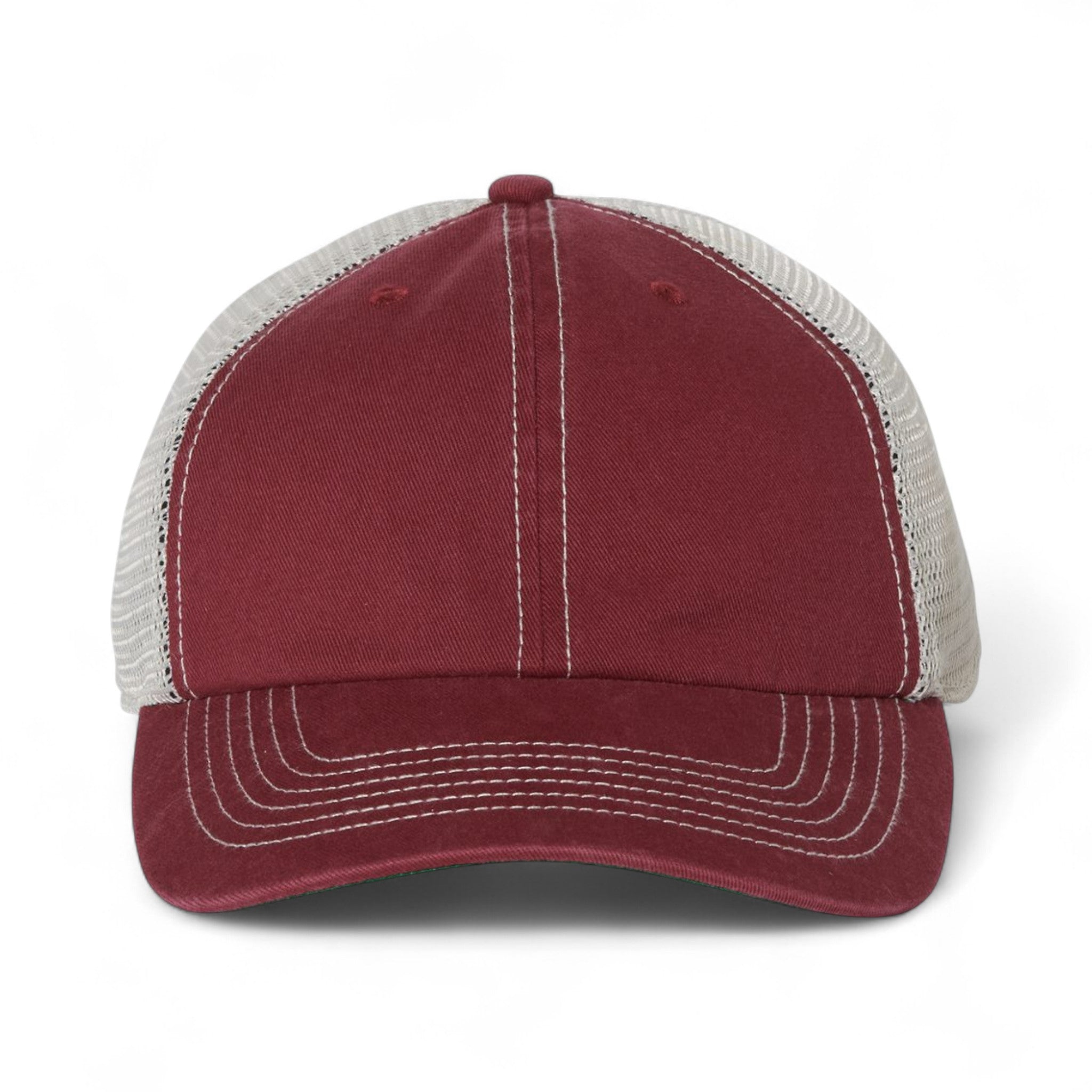 Front view of 47 Brand 4710 custom hat in cardinal and stone