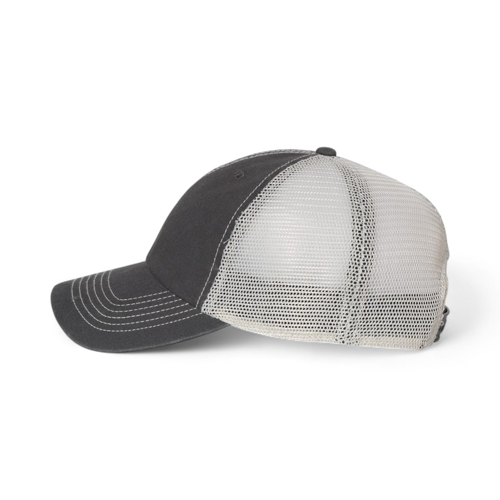 Left side view of 47 Brand 4710 custom hat in charcoal and stone