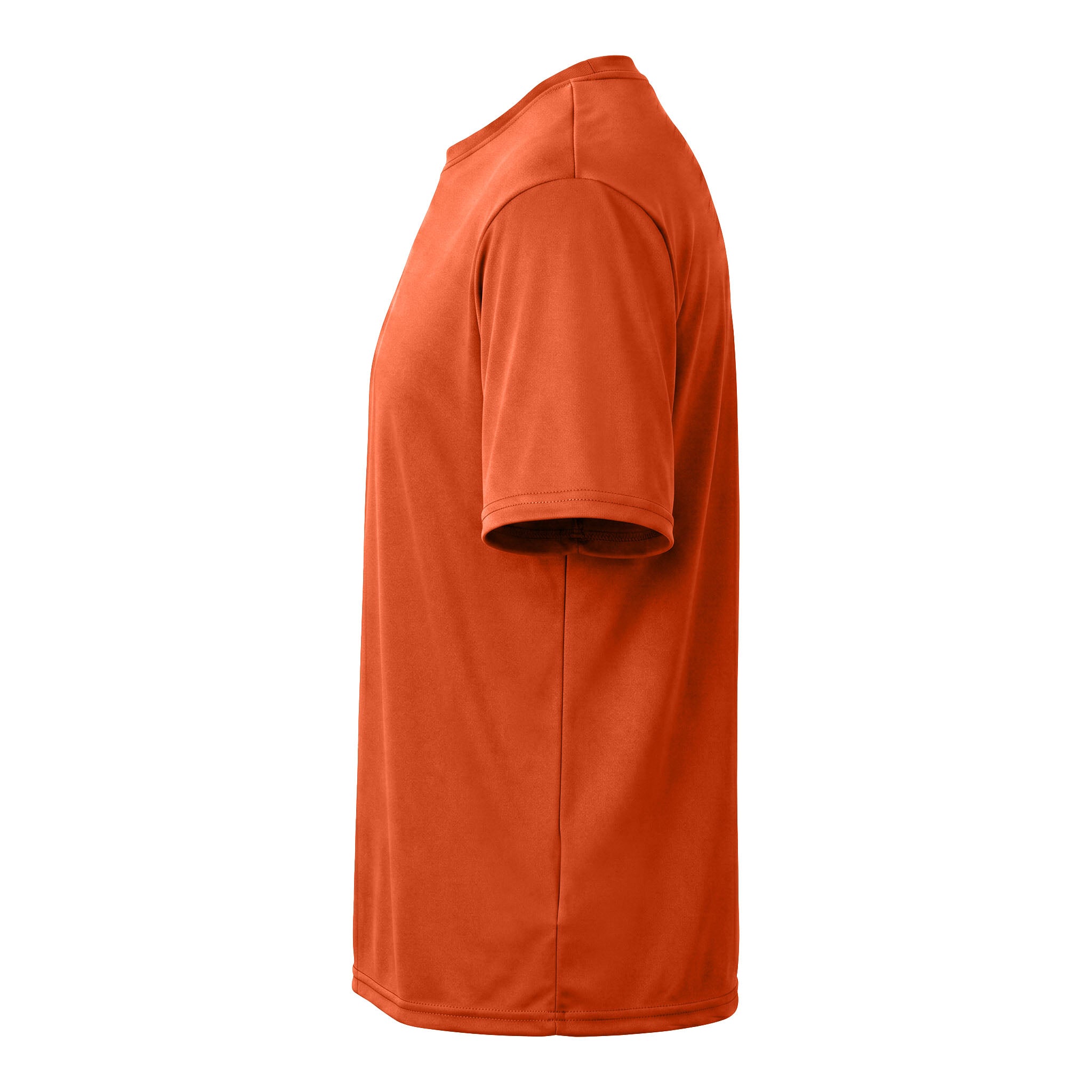 A4 N3142 custom short sleeve t-shirt in athletic orange, left side view