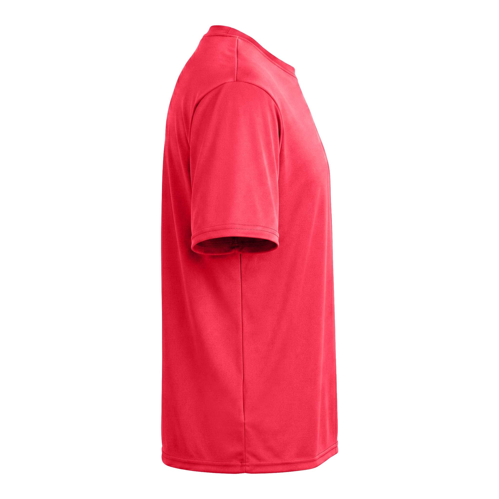 A4 N3142 custom short sleeve t-shirt in coral, right side view