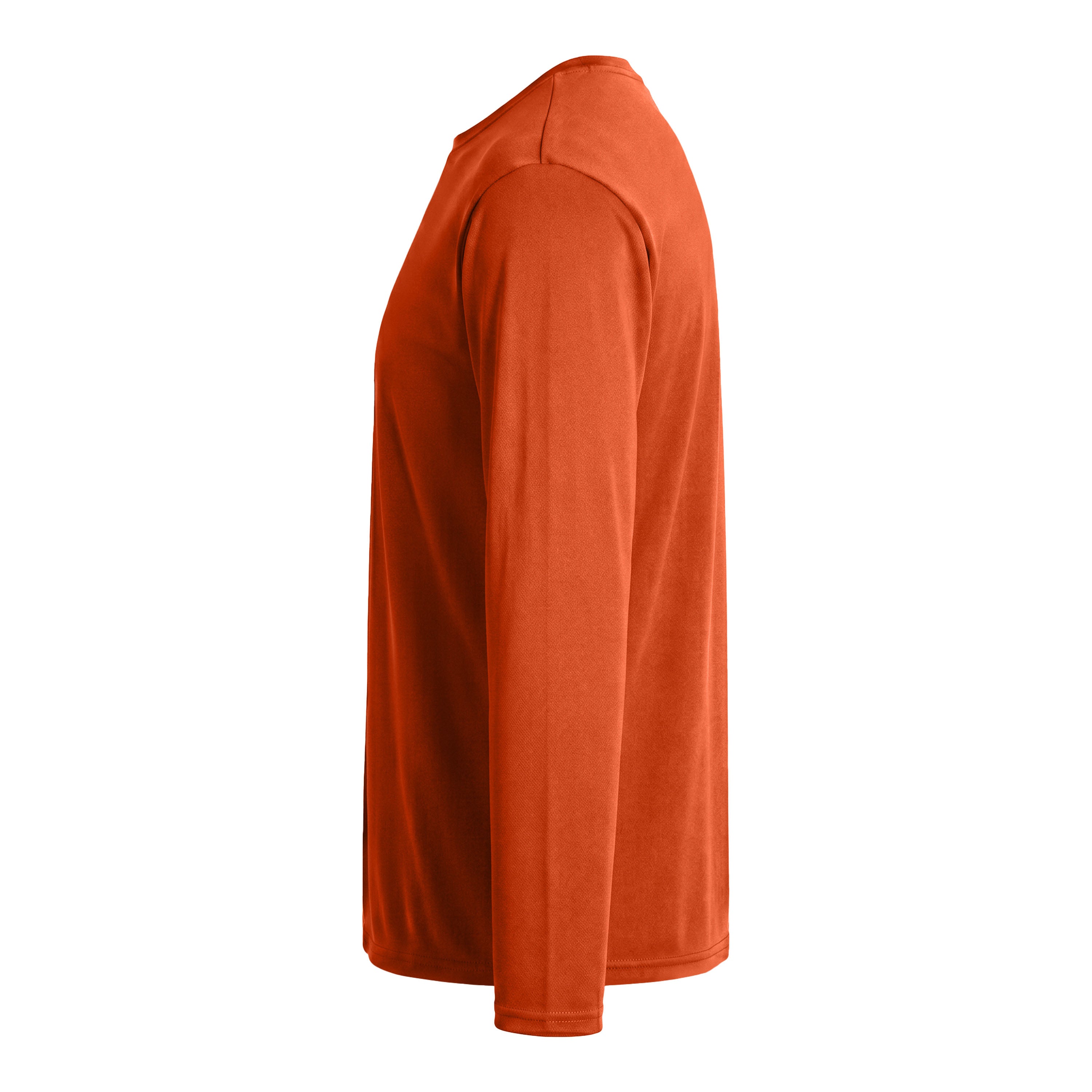 A4 N3165 custom long sleeve t-shirt in athletic orange, left side view