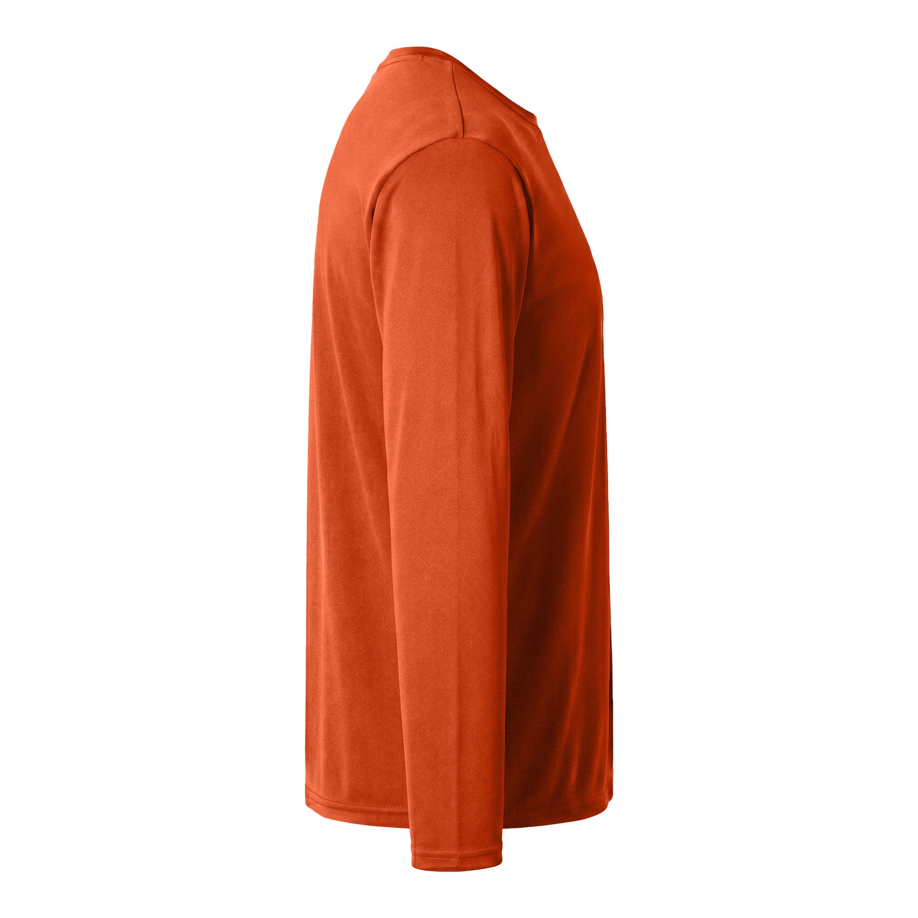 A4 N3165 custom long sleeve t-shirt in athletic orange, right side view