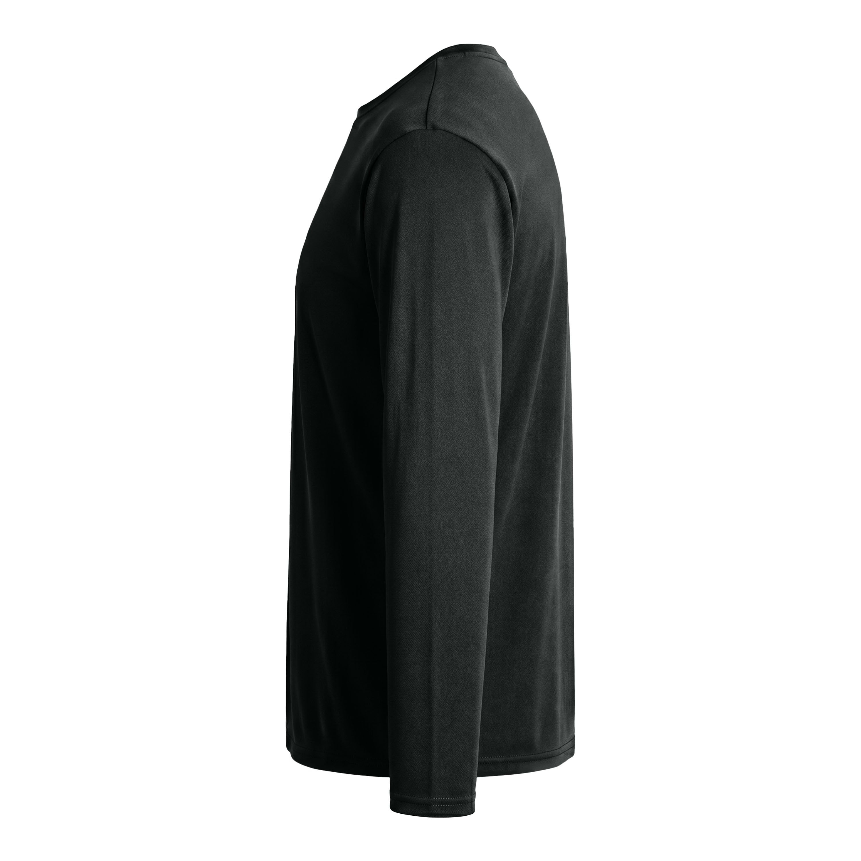 A4 N3165 custom long sleeve t-shirt in black, left side view