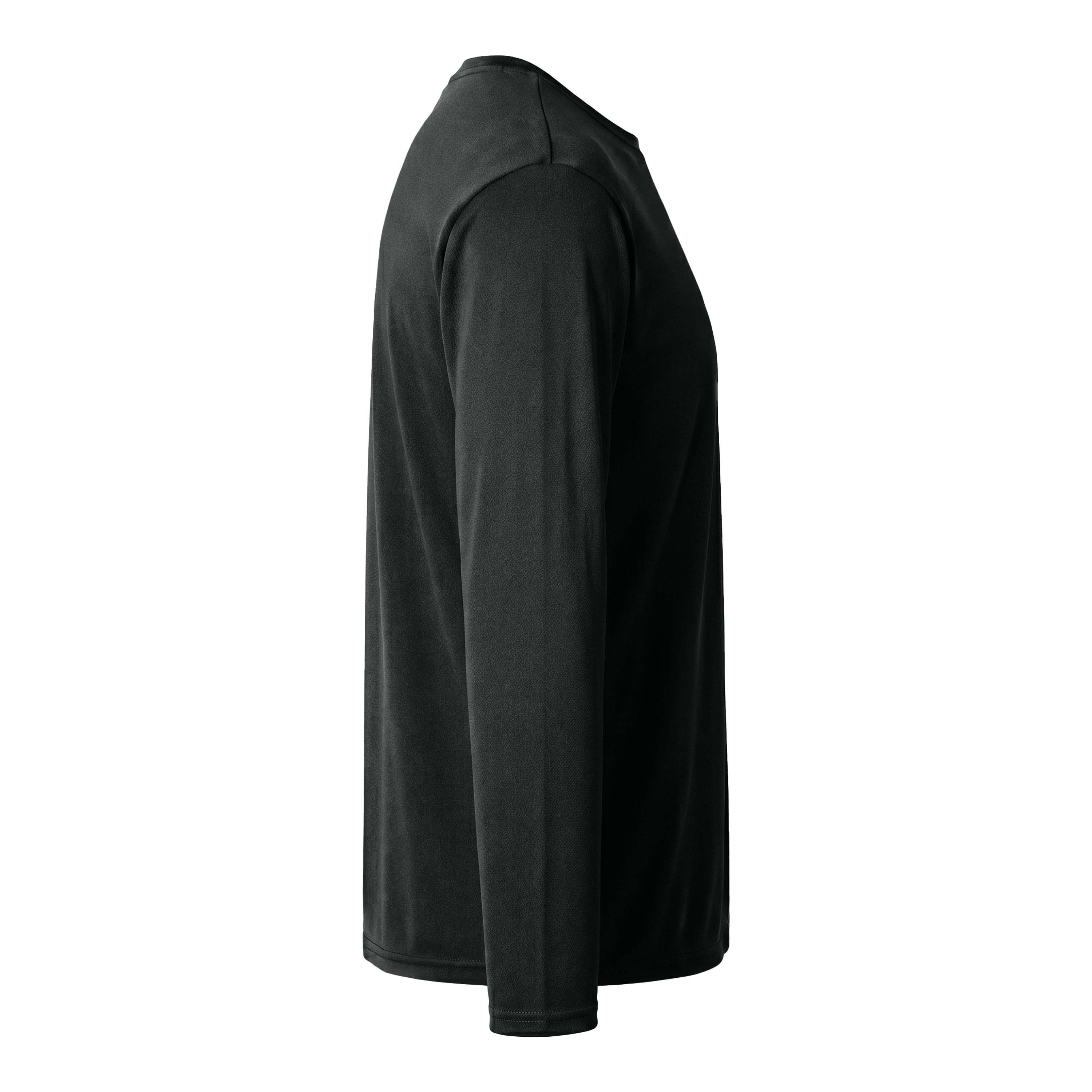 A4 N3165 custom long sleeve t-shirt in black, right side view