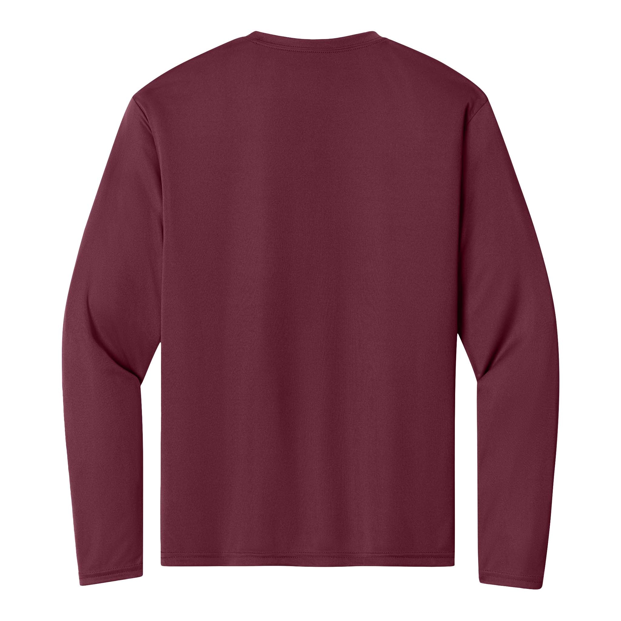 A4 N3165 custom long sleeve t-shirt in cardinal, back view