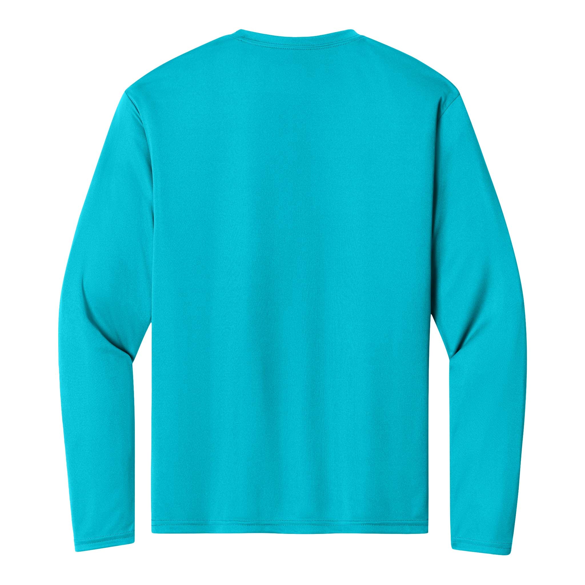 A4 N3165 custom long sleeve t-shirt in electric blue, back view