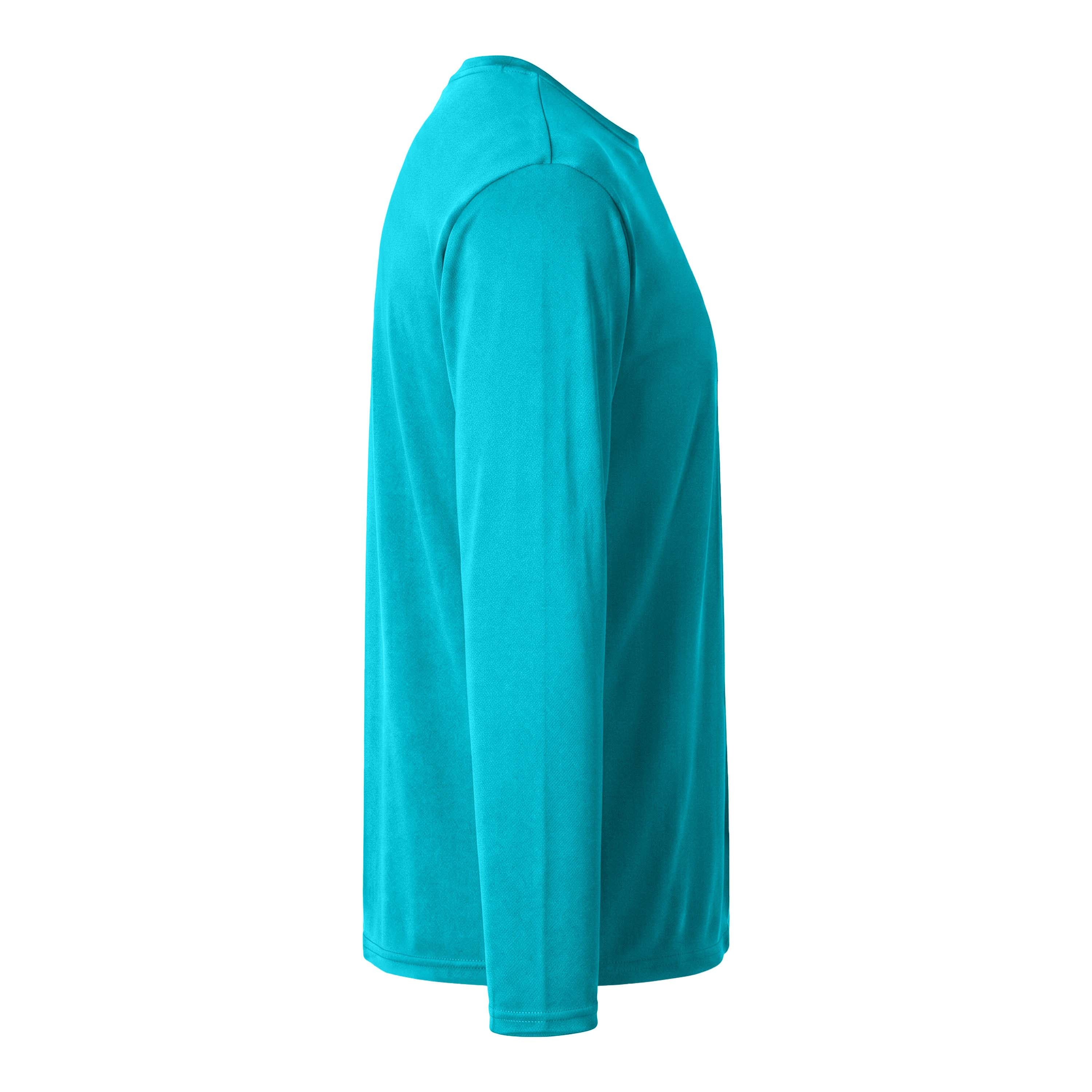 A4 N3165 custom long sleeve t-shirt in electric blue, right side view