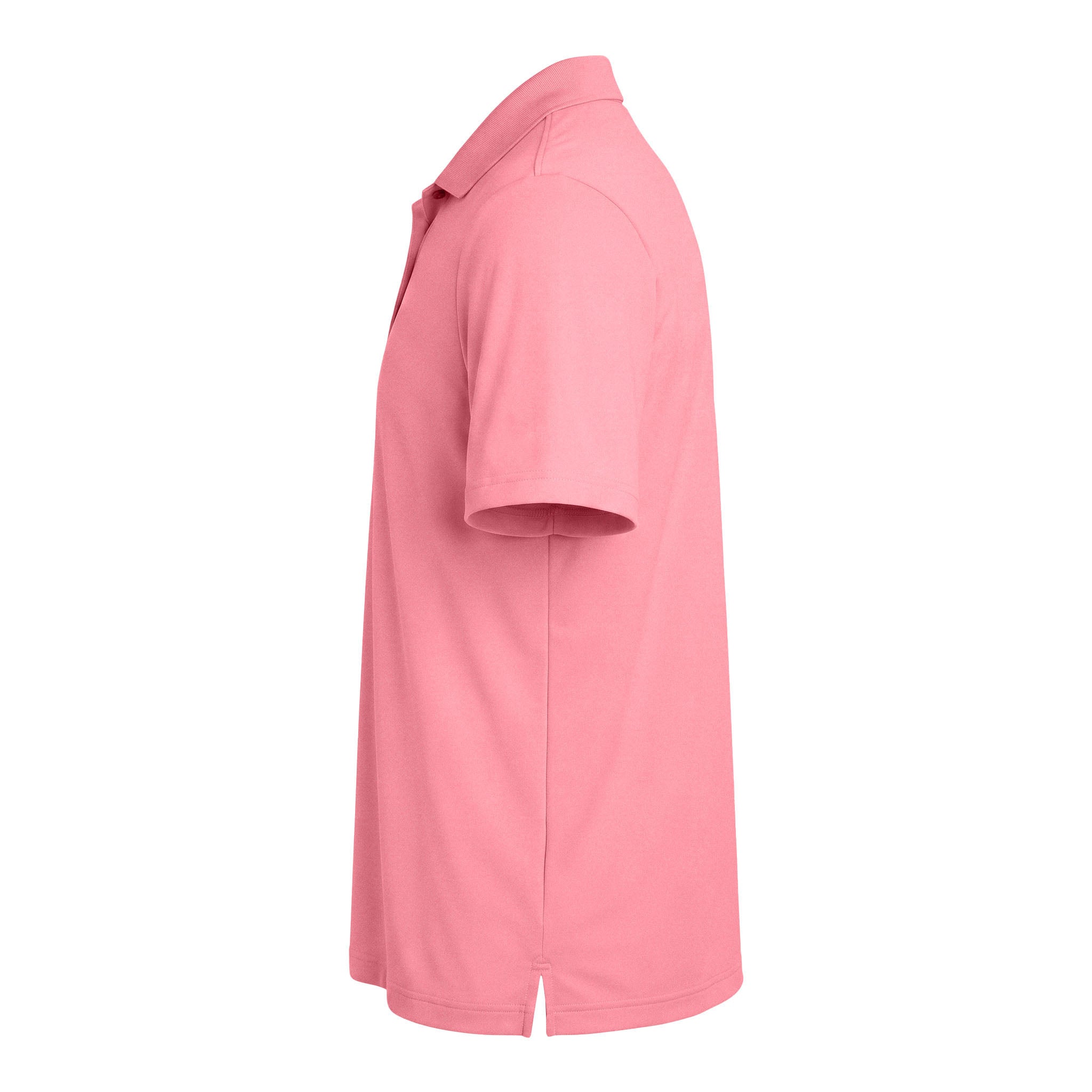 Adidas A230 custom polo in bliss pink, left side view