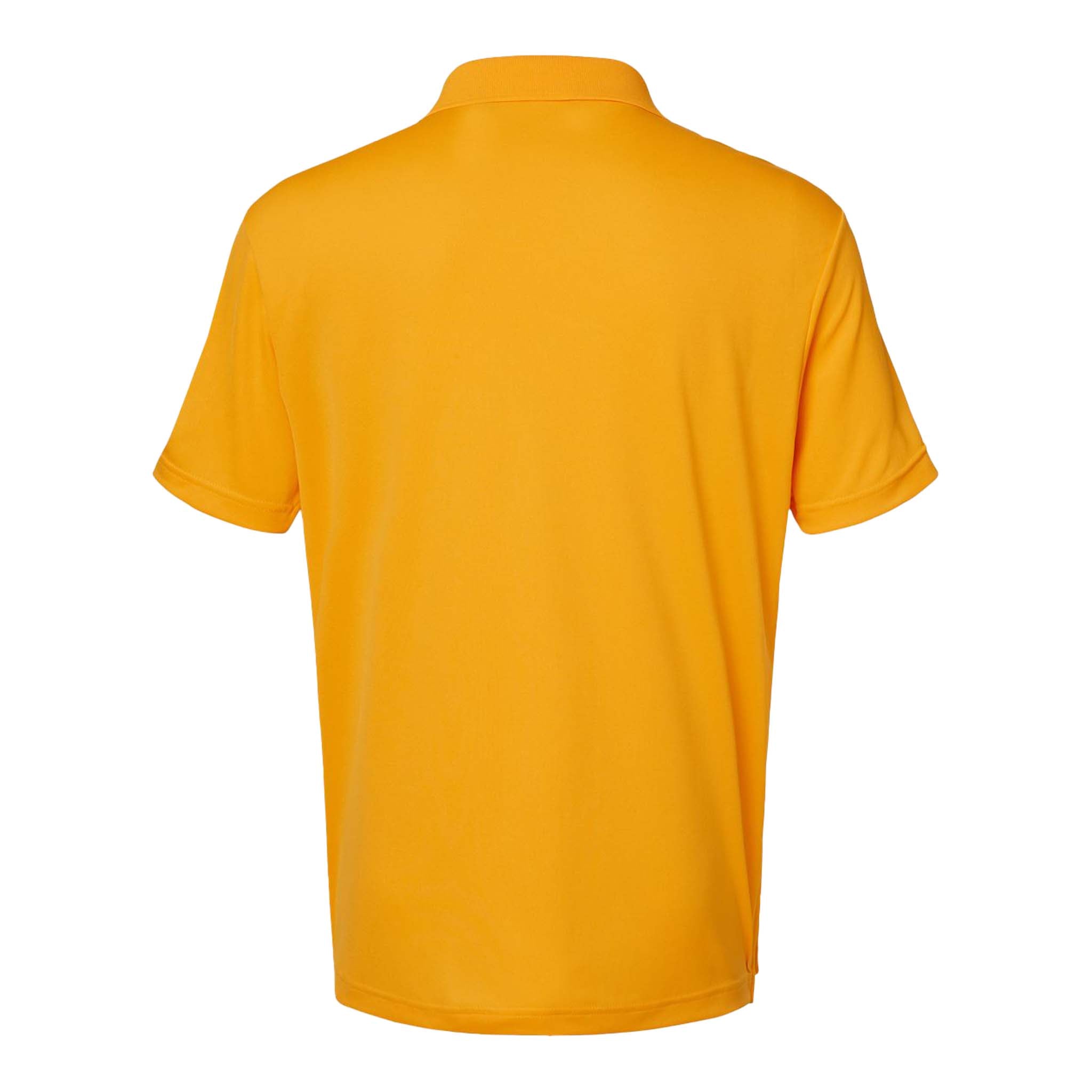 Adidas A230 custom polo in collegiate gold, back view