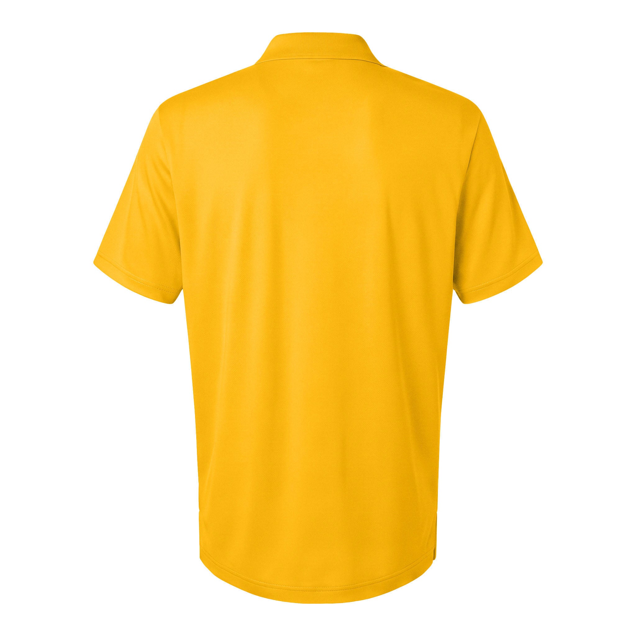 Adidas A230 custom polo in collegiate gold, back view