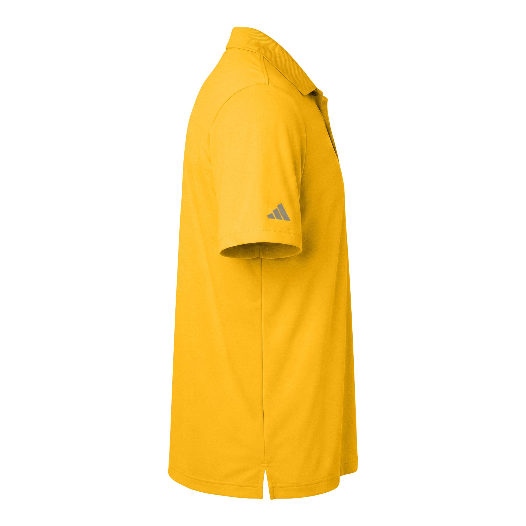 Adidas A230 custom polo in collegiate gold, right side view