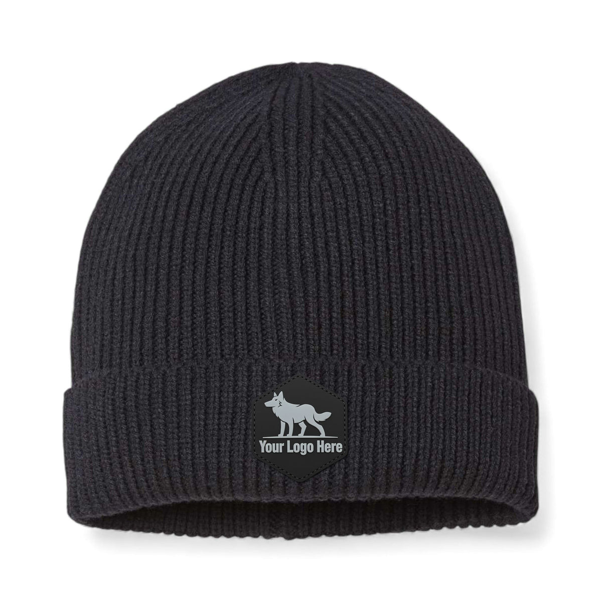 PVC patch preview of Atlantis Headwear ANDY custom hat in black