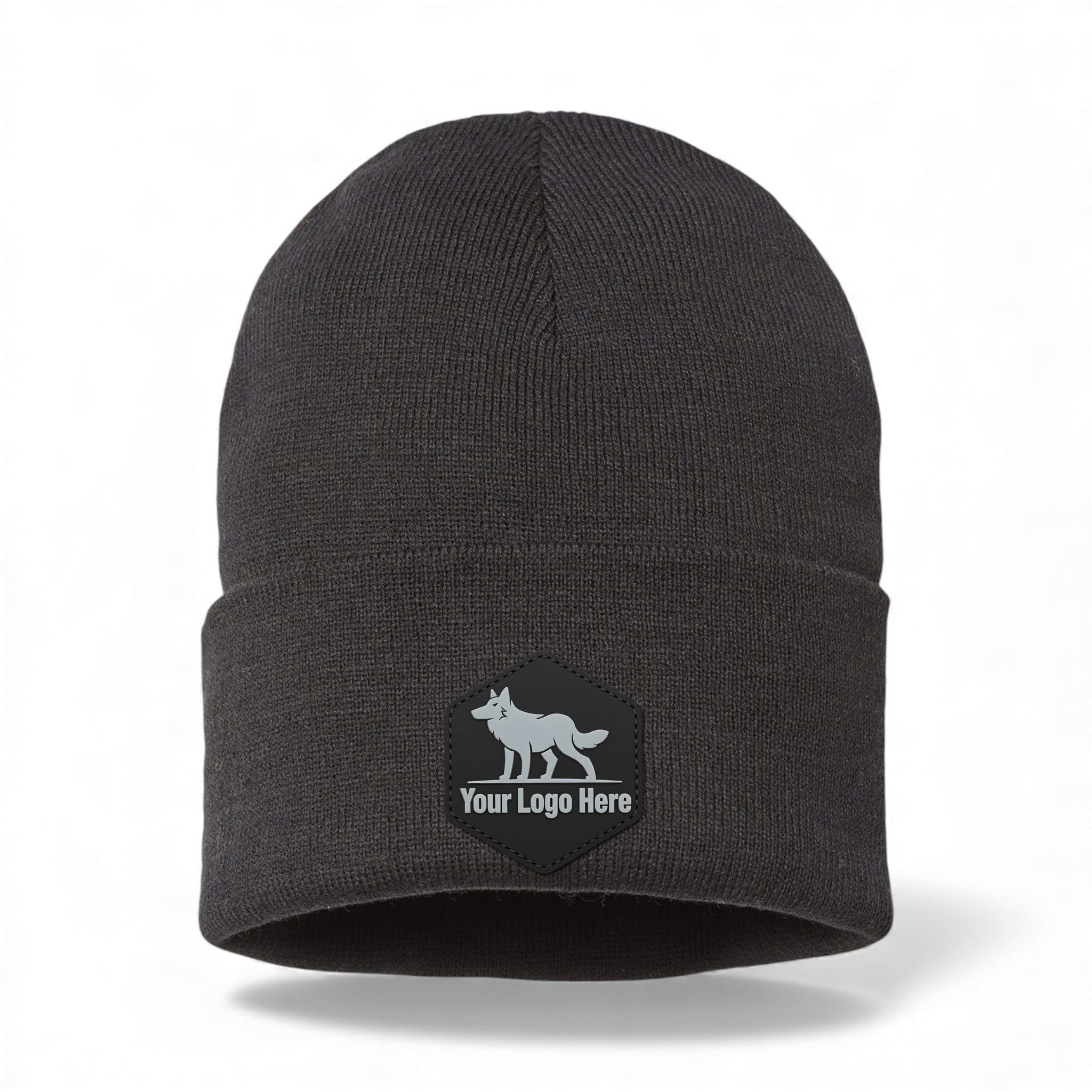 PVC patch preview of Atlantis Headwear PURE custom hat in black