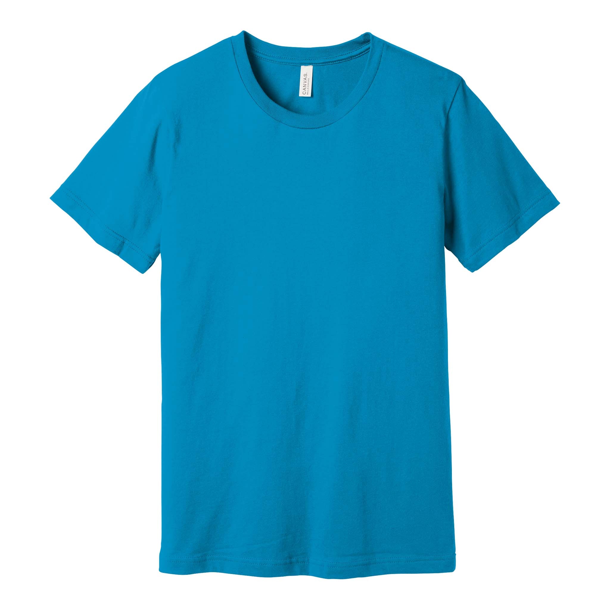 Bella + Canvas 3001 custom short sleeve t-shirt in aqua, front view
