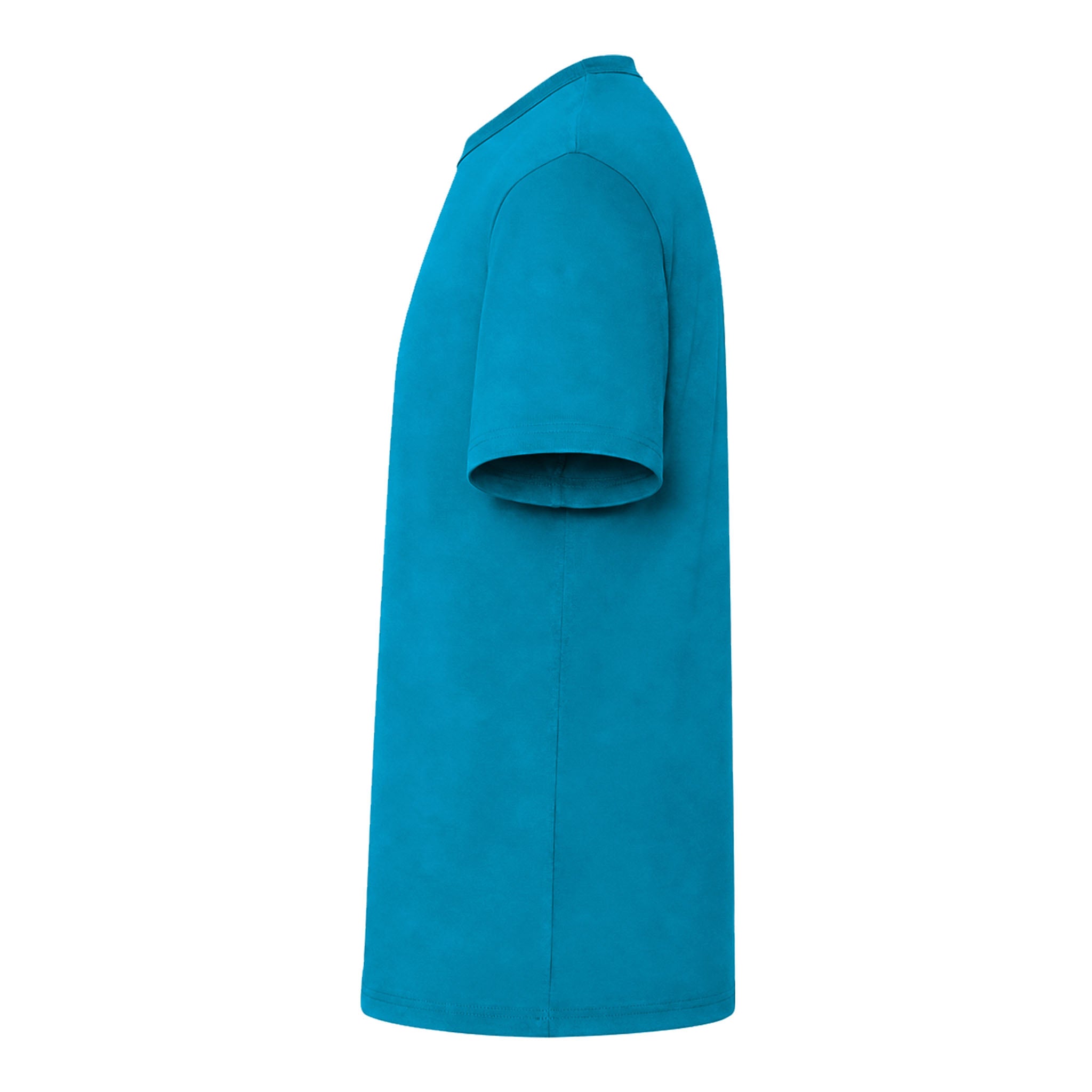 Bella + Canvas 3001 custom short sleeve t-shirt in aqua, left side view