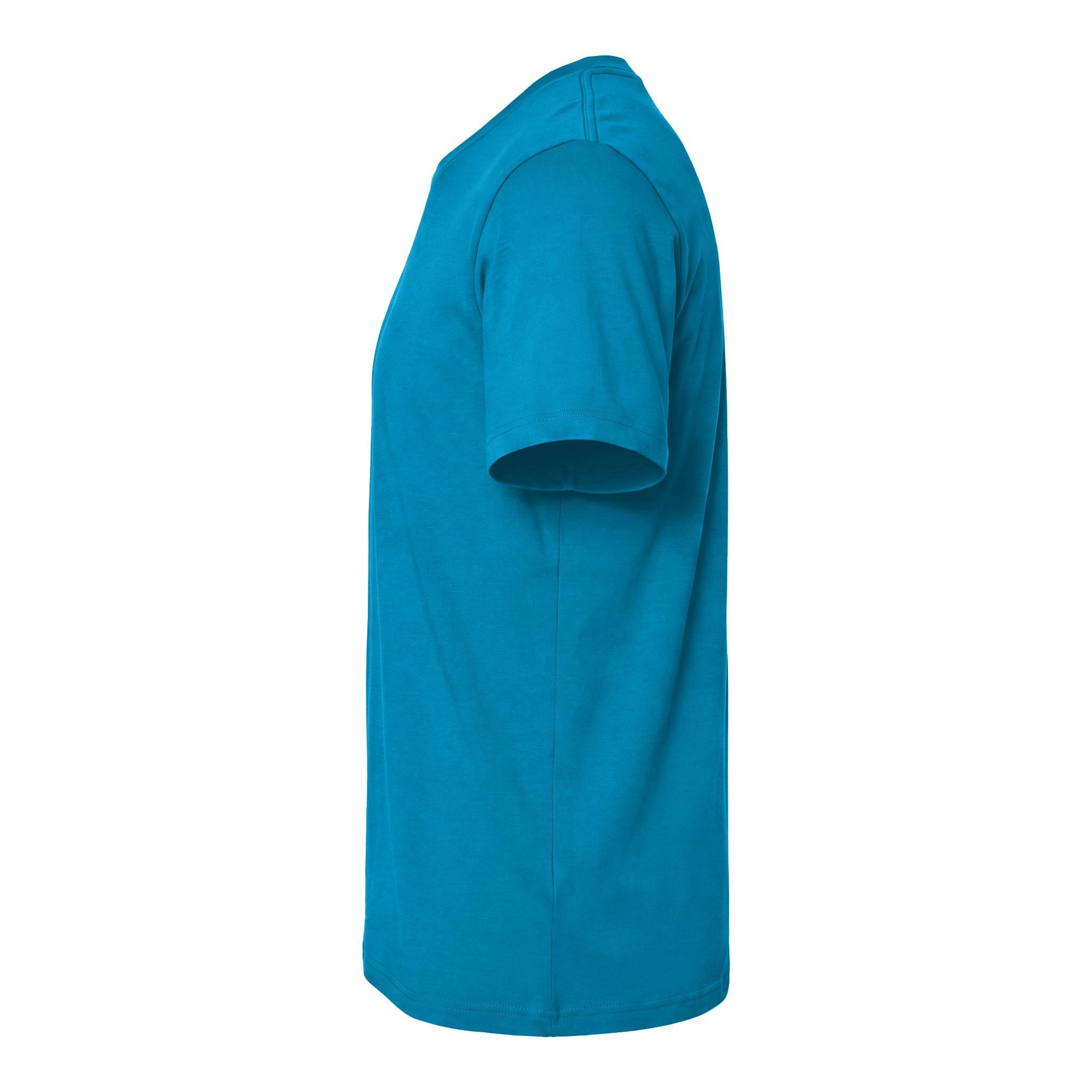 Bella + Canvas 3001 custom short sleeve t-shirt in aqua, left side view