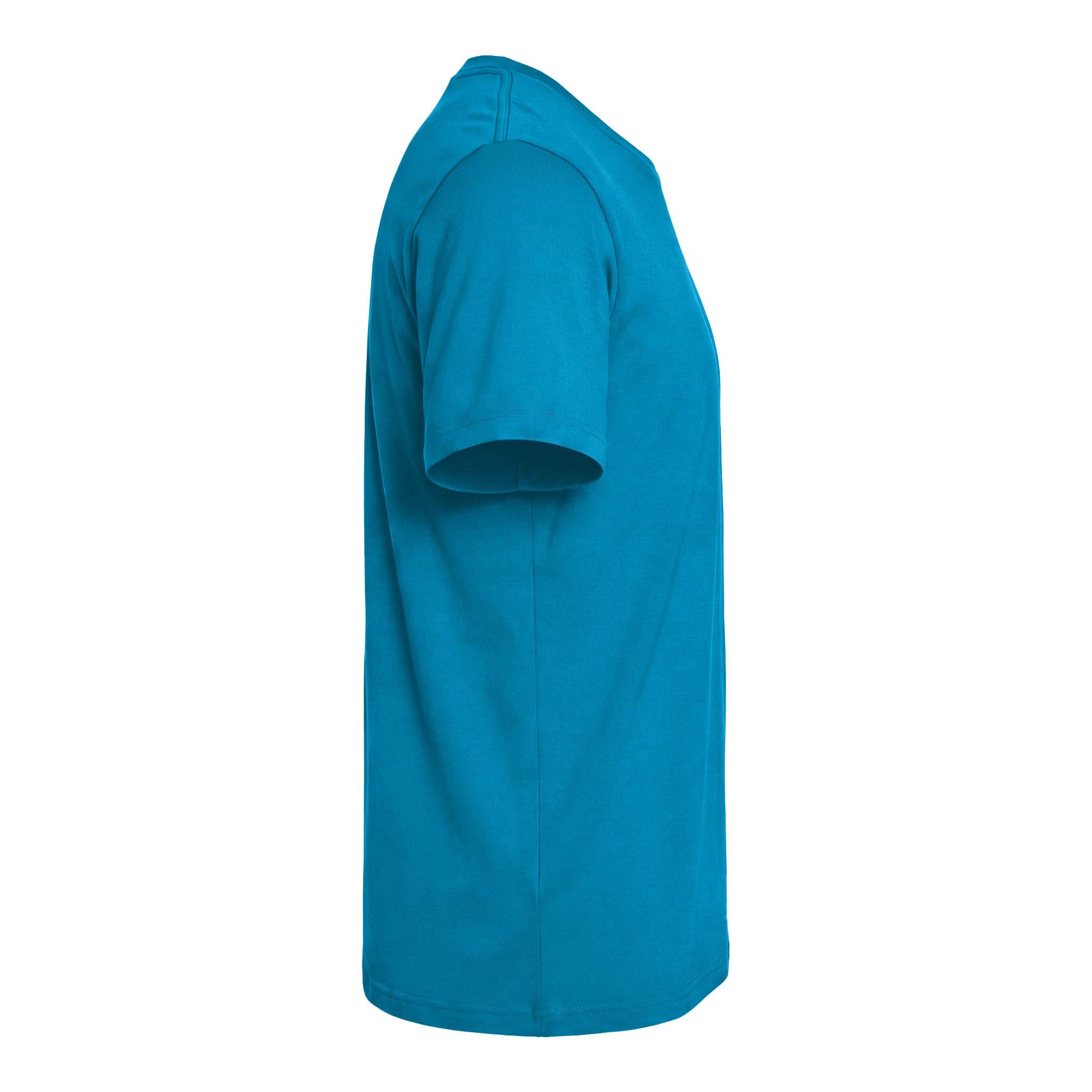 Bella + Canvas 3001 custom short sleeve t-shirt in aqua, right side view