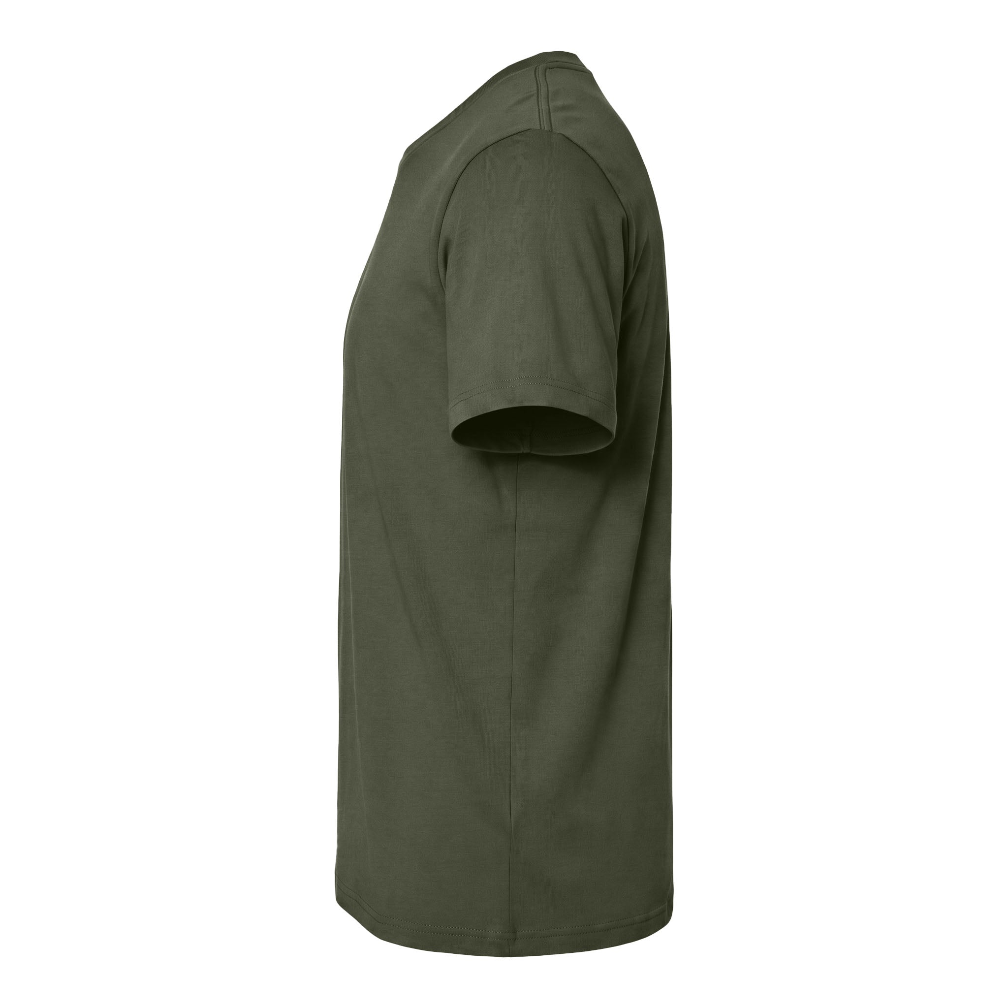 Bella + Canvas 3001 custom short sleeve t-shirt in army, left side view