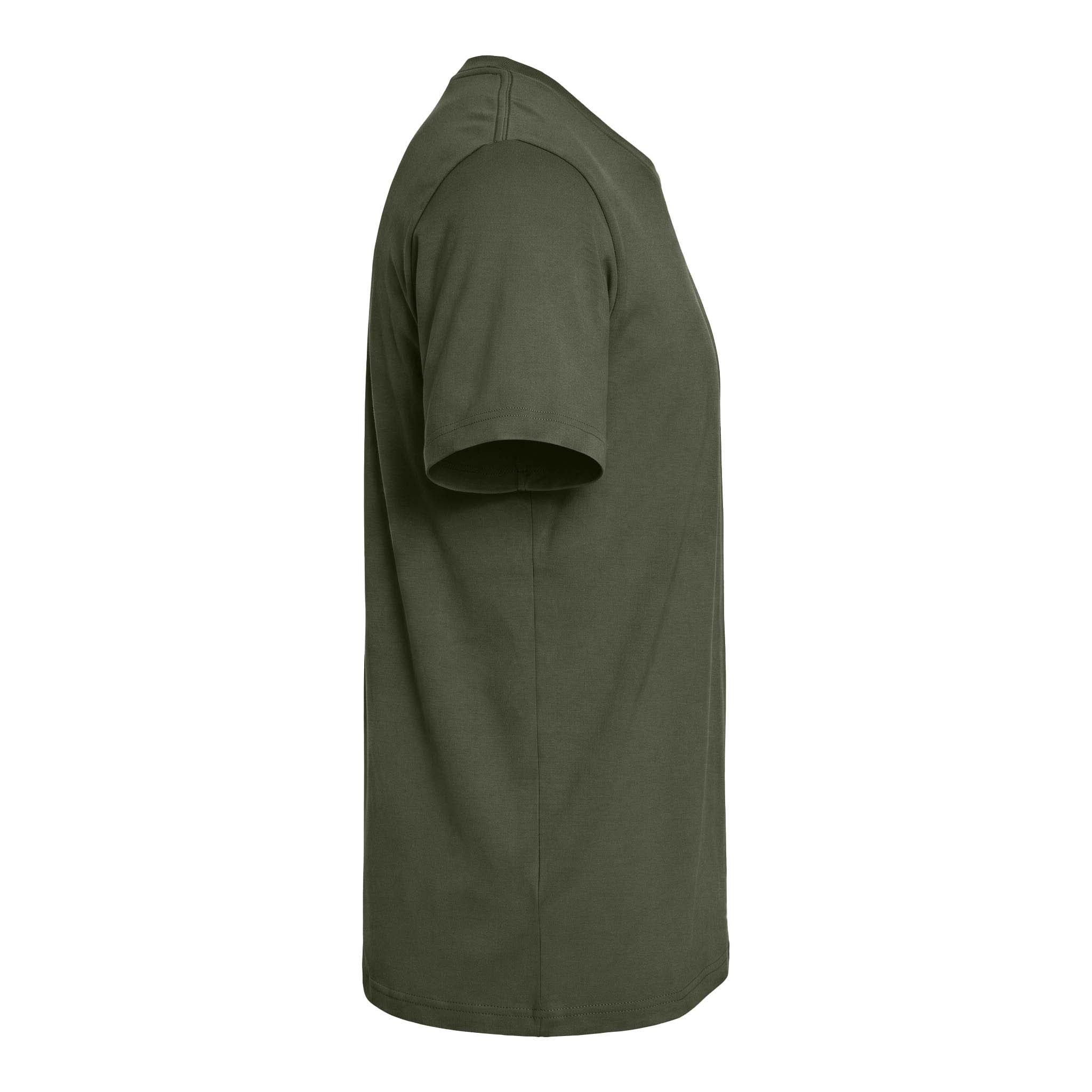 Bella + Canvas 3001 custom short sleeve t-shirt in army, right side view