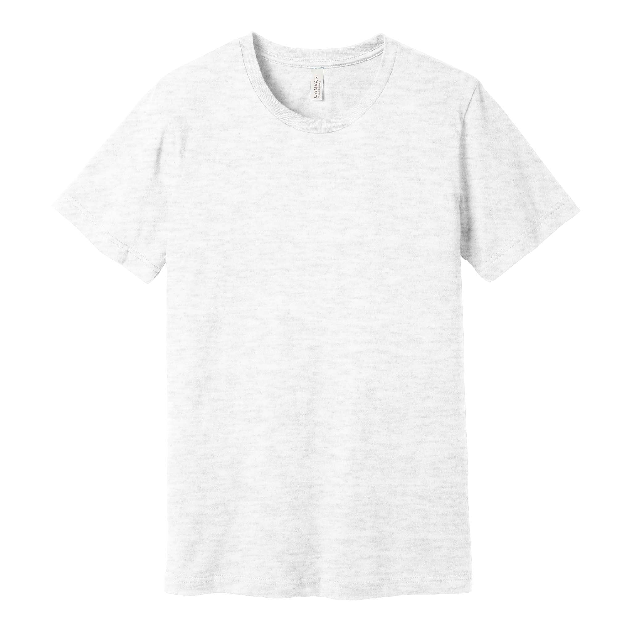 Bella + Canvas 3001 custom short sleeve t-shirt in ash, front view