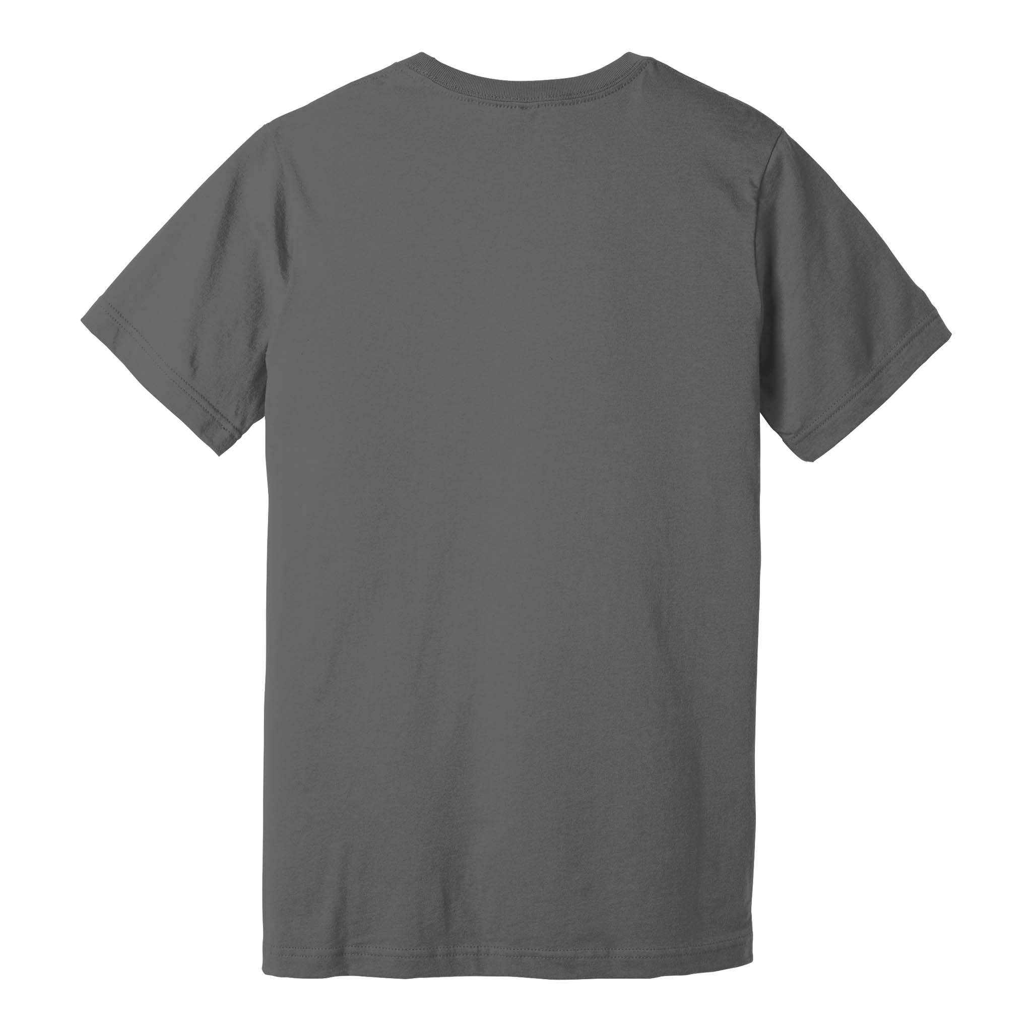 Bella + Canvas 3001 custom short sleeve t-shirt in asphalt, back view