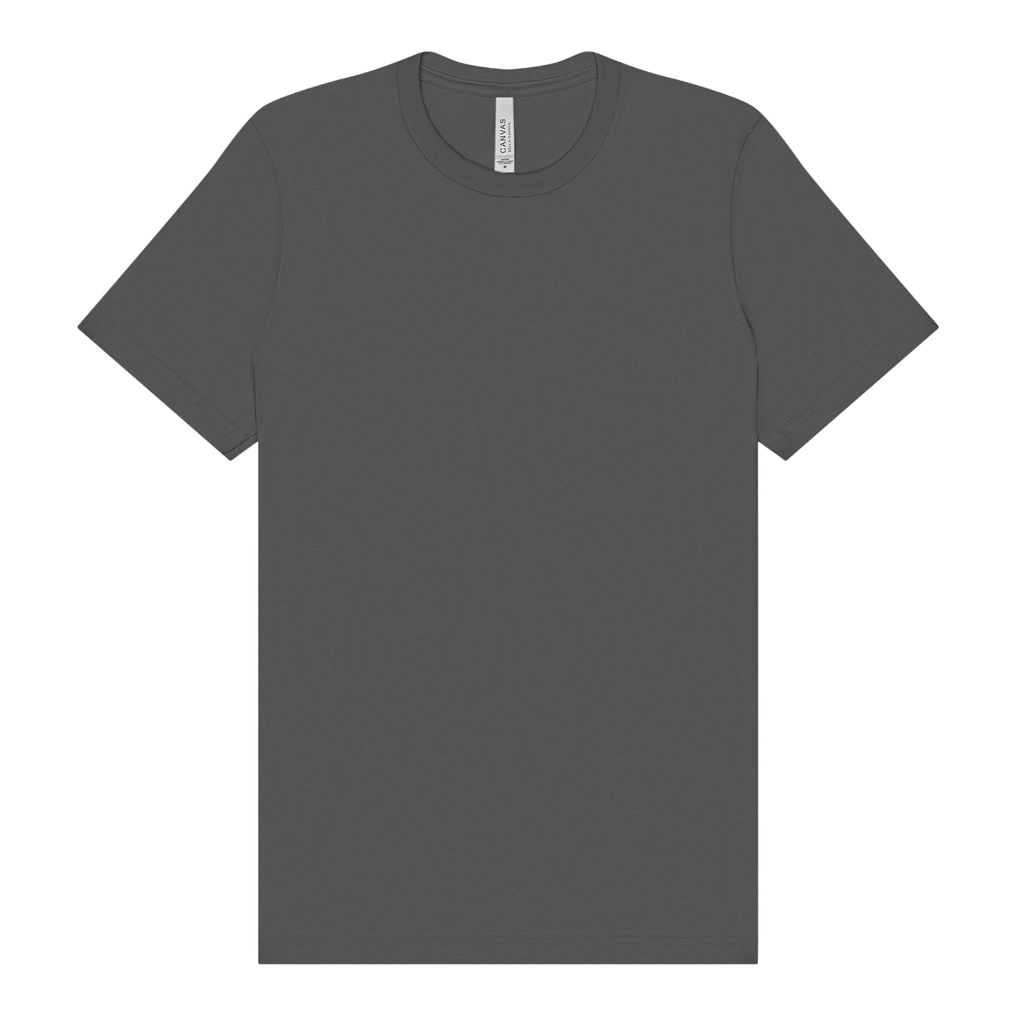 Bella + Canvas 3001 custom short sleeve t-shirt in asphalt, front view