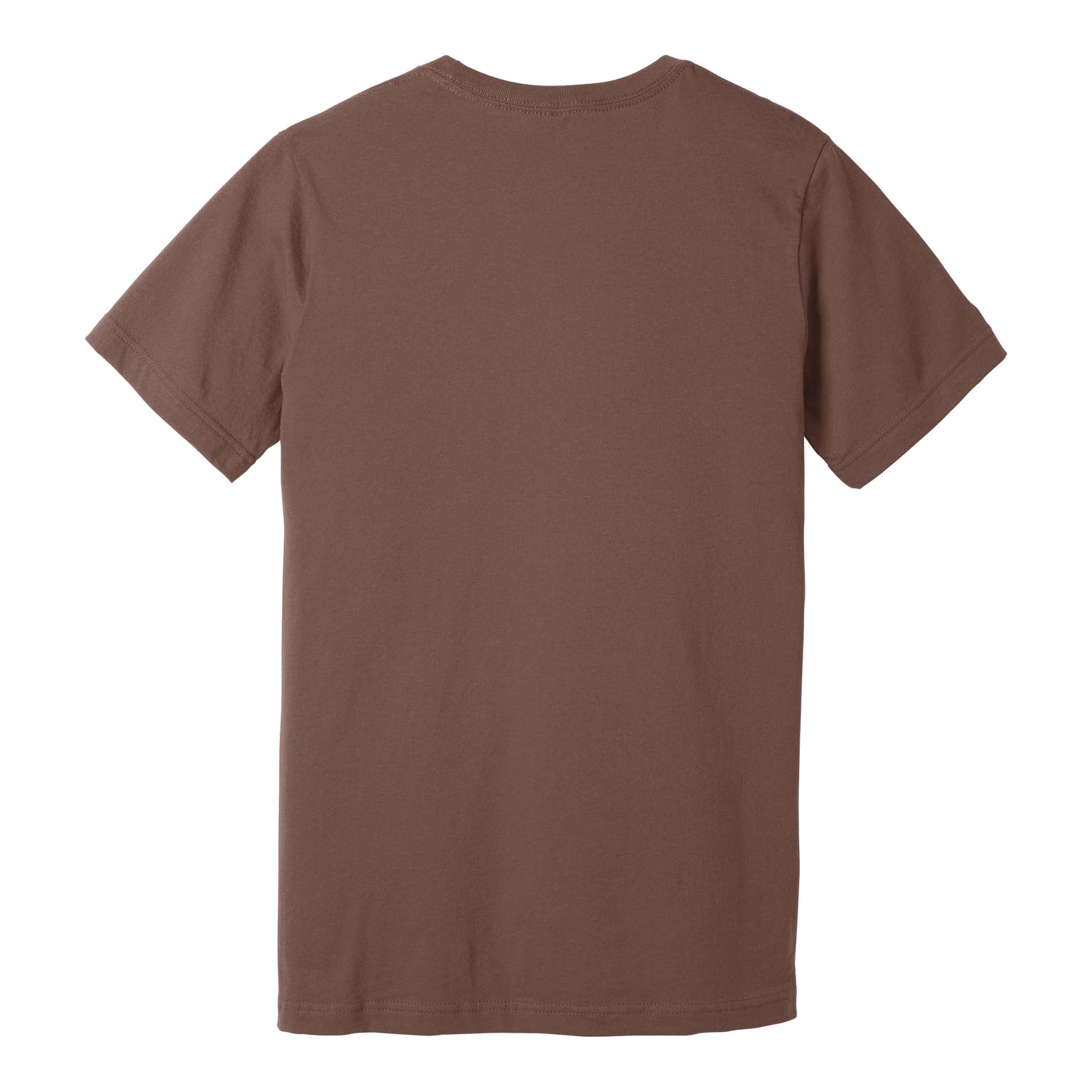 Bella + Canvas 3001 custom short sleeve t-shirt in chestnut, back view