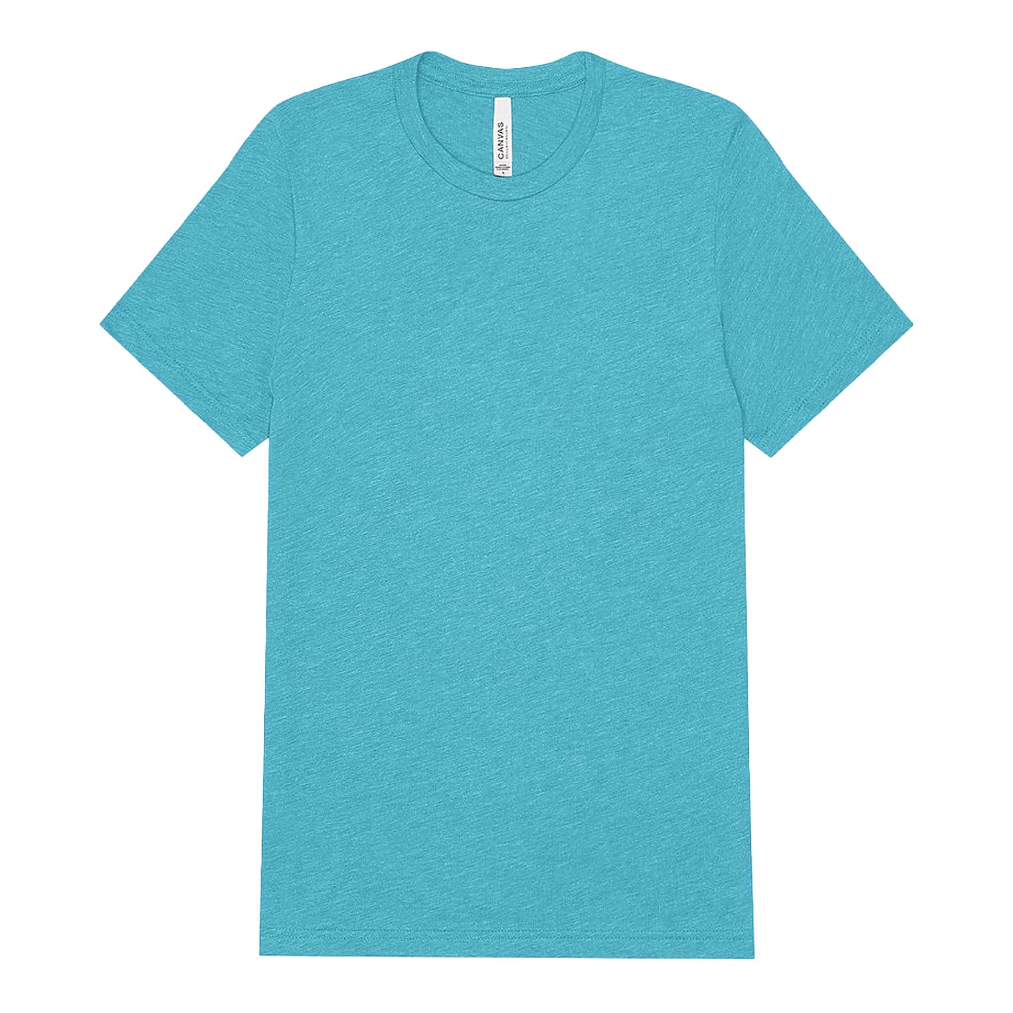 Bella + Canvas 3413 custom short sleeve t-shirt in aqua triblend, front view
