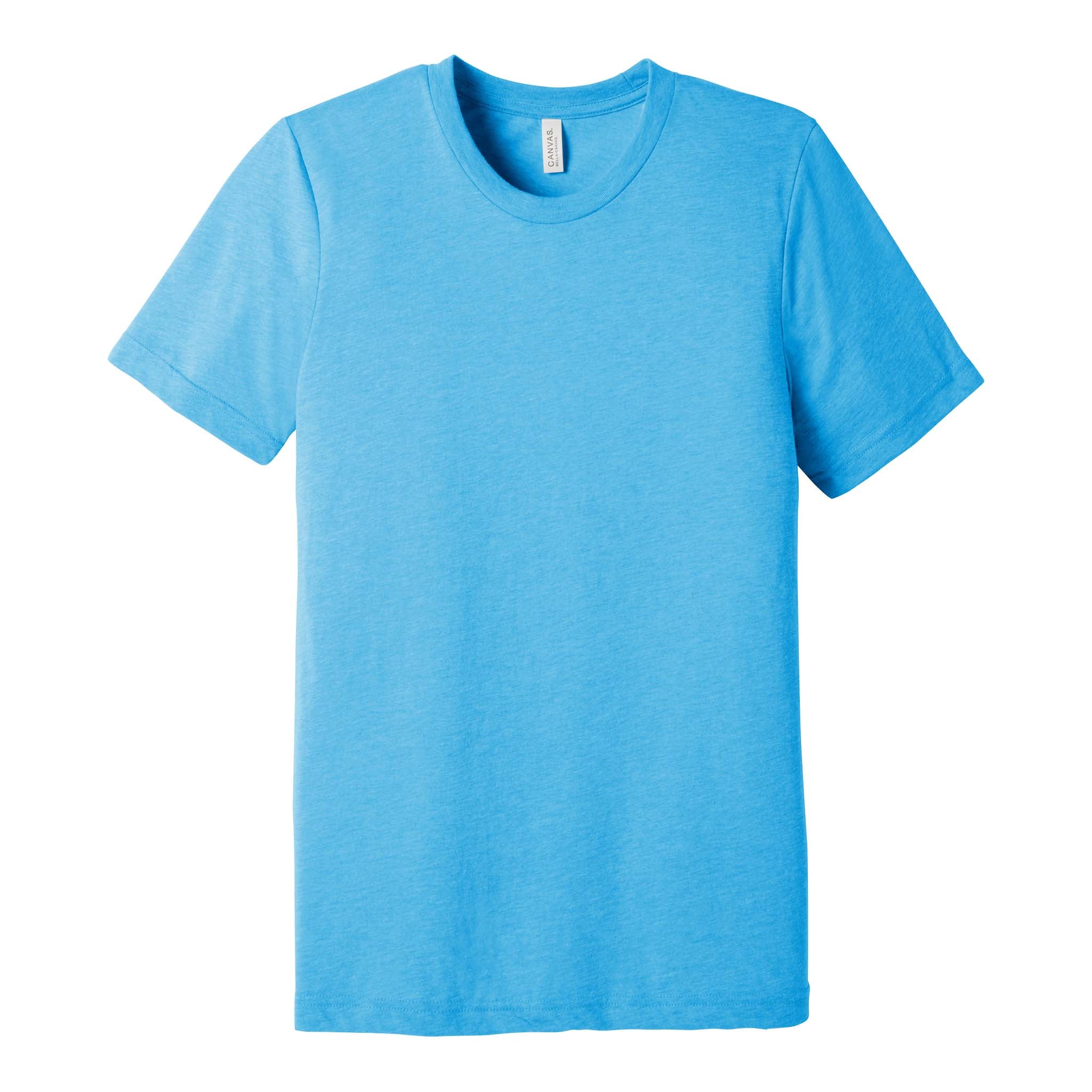 Bella + Canvas 3413 custom short sleeve t-shirt in aqua triblend, front view