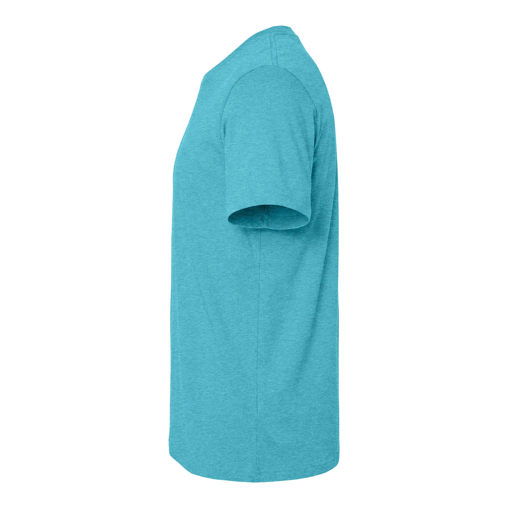 Bella + Canvas 3413 custom short sleeve t-shirt in aqua triblend, left side view