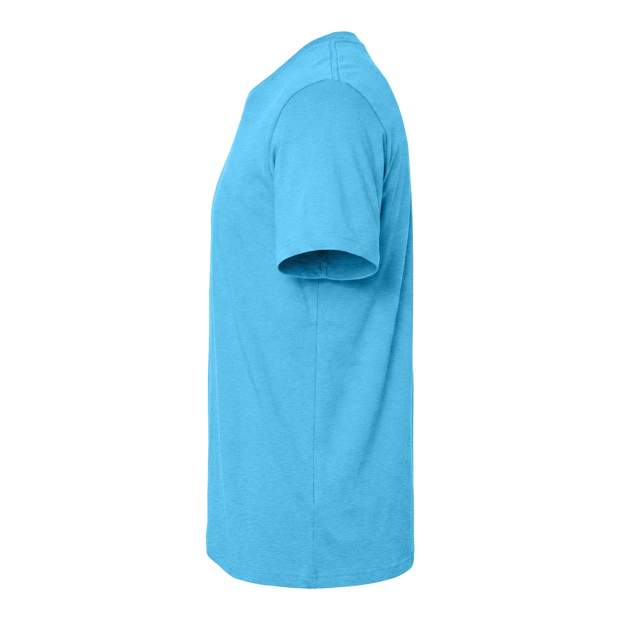 Bella + Canvas 3413 custom short sleeve t-shirt in aqua triblend, left side view