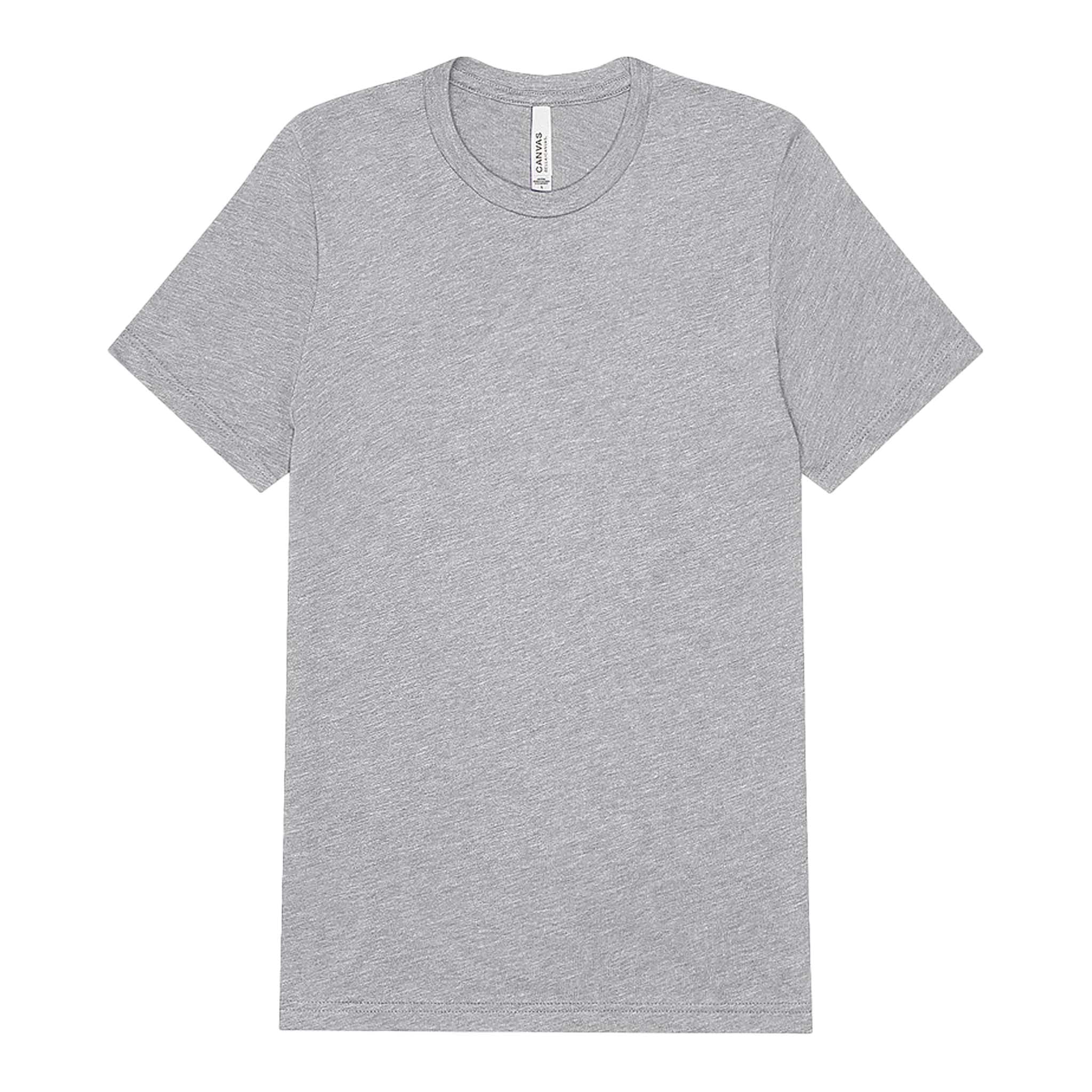Bella + Canvas 3413 custom short sleeve t-shirt in athletic grey triblend, front view