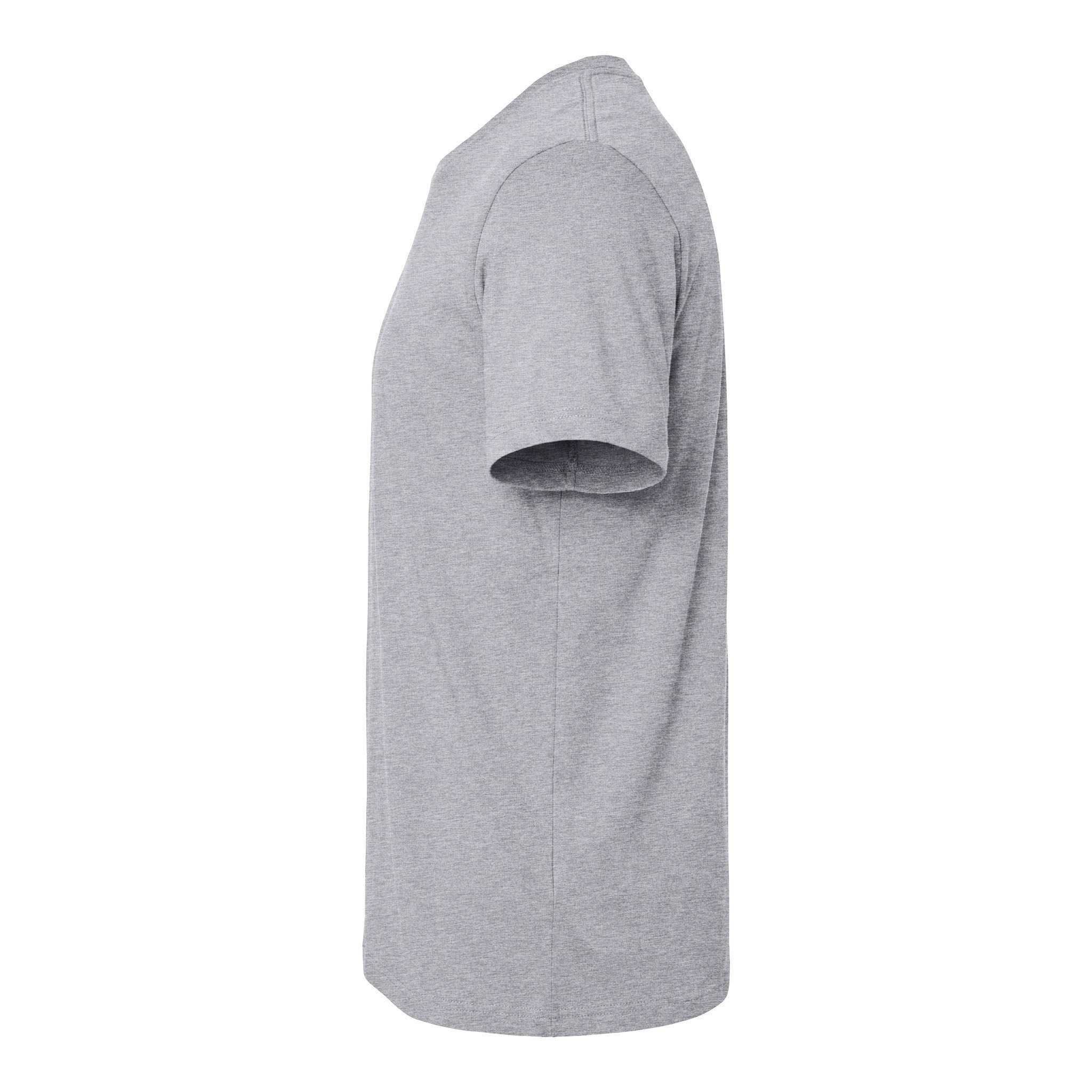 Bella + Canvas 3413 custom short sleeve t-shirt in athletic grey triblend, left side view