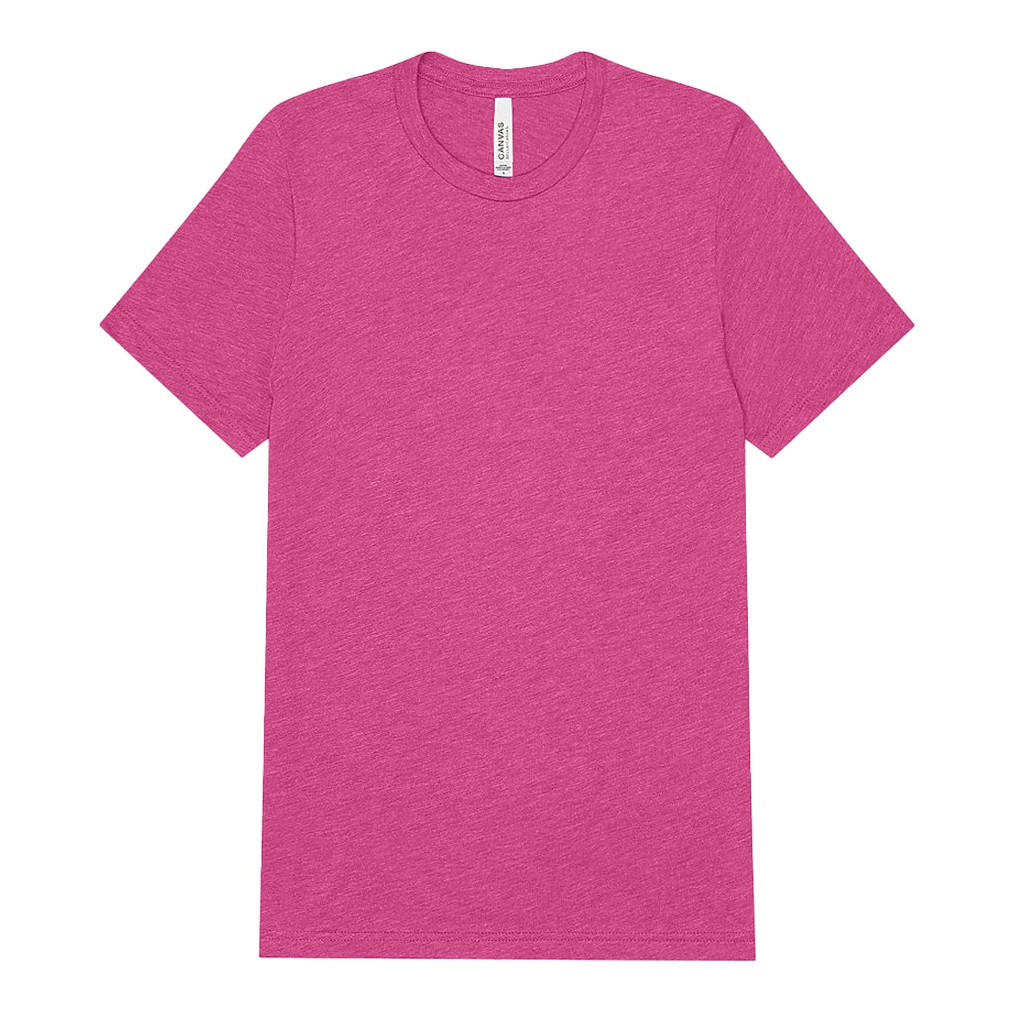 Bella + Canvas 3413 custom short sleeve t-shirt in berry triblend, front view