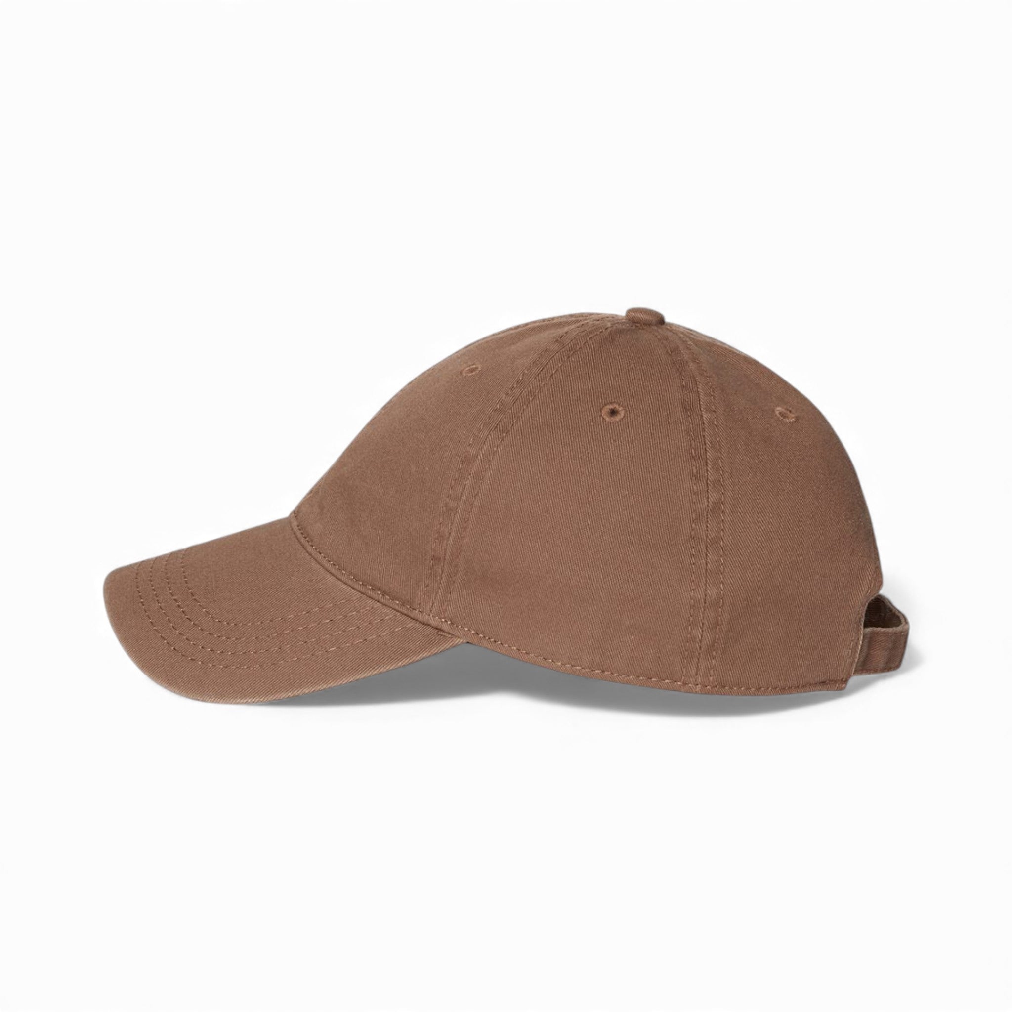 Left side view of Cap America i1002 custom hat in brown