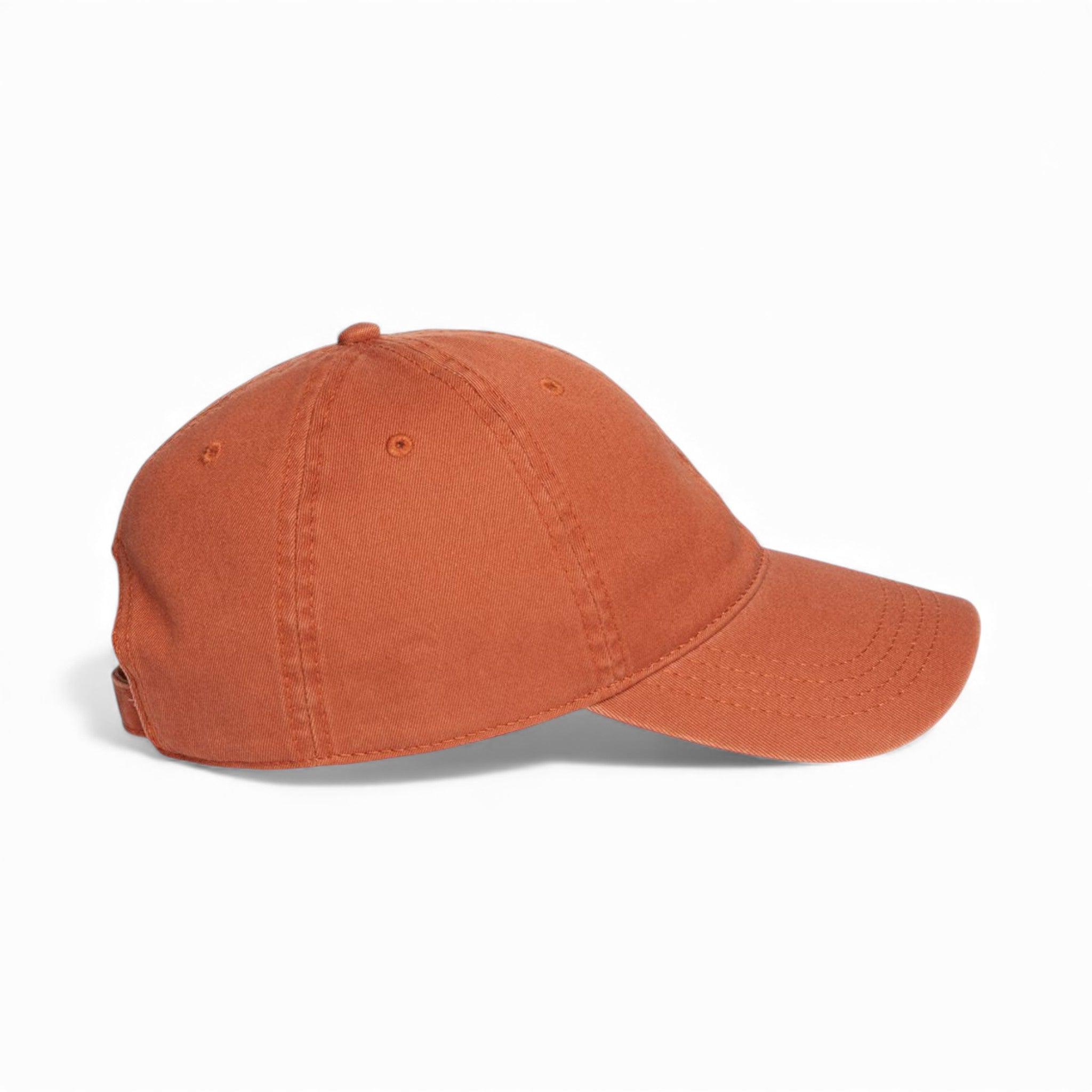 Right side view of Cap America i1002 custom hat in burnt orange