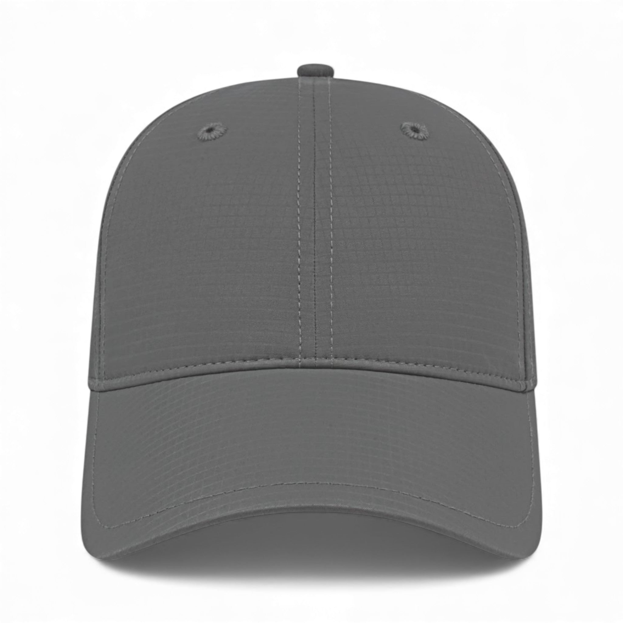Front view of Cap America i7007 custom hat in charcoal