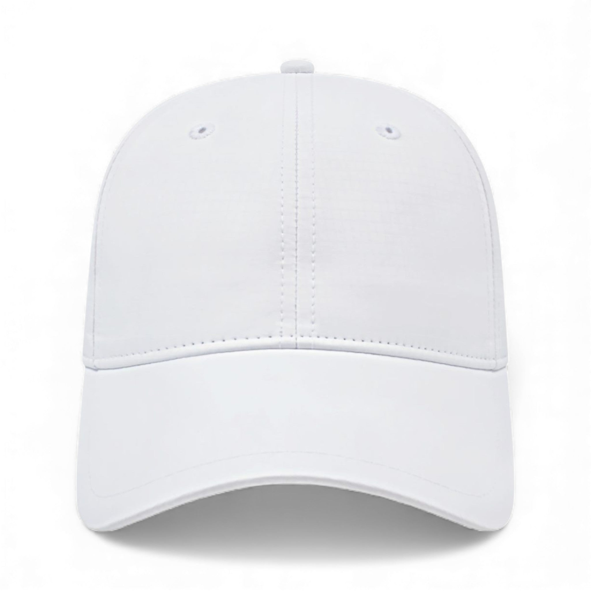 Front view of Cap America i7023 custom hat in white