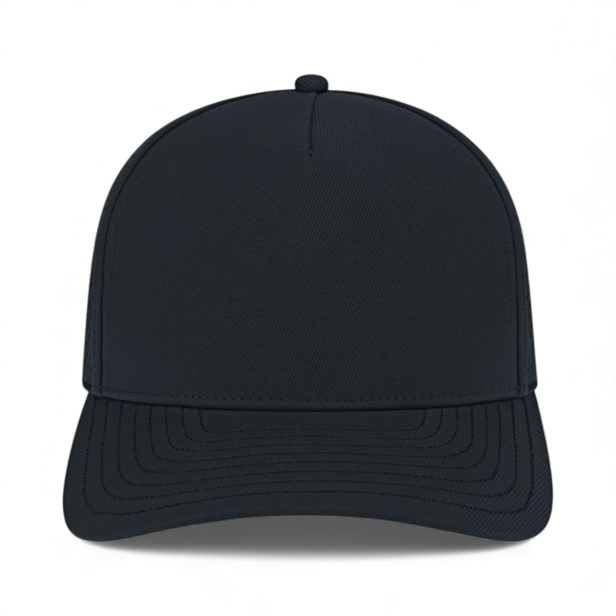 Front view of Cap America i8540 custom hat in black