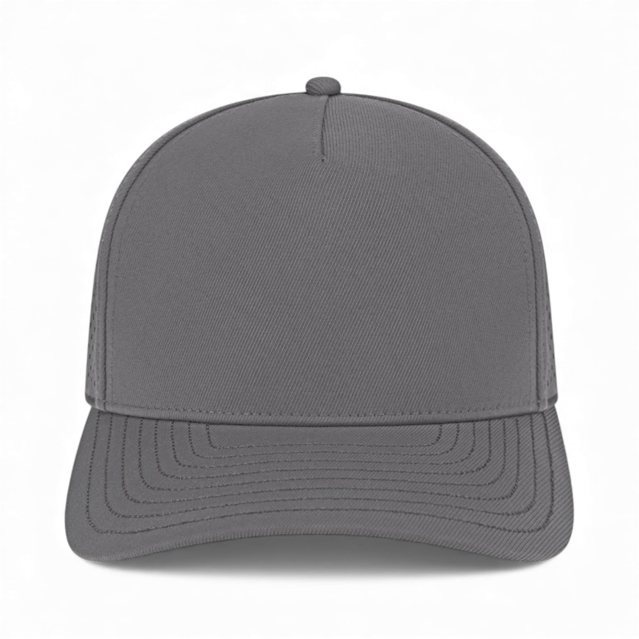 Front view of Cap America i8540 custom hat in charcoal