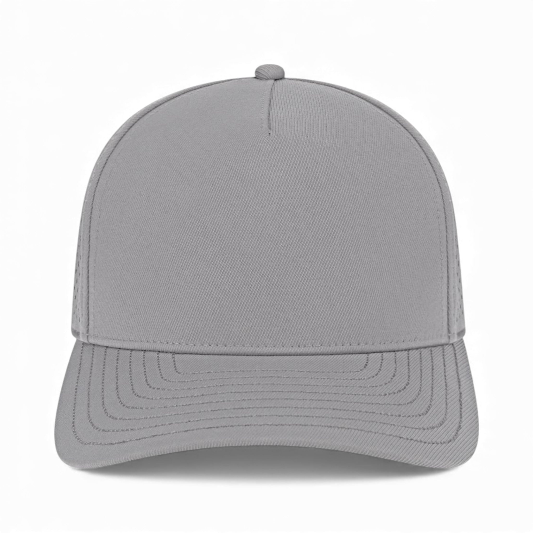 Front view of Cap America i8540 custom hat in silver
