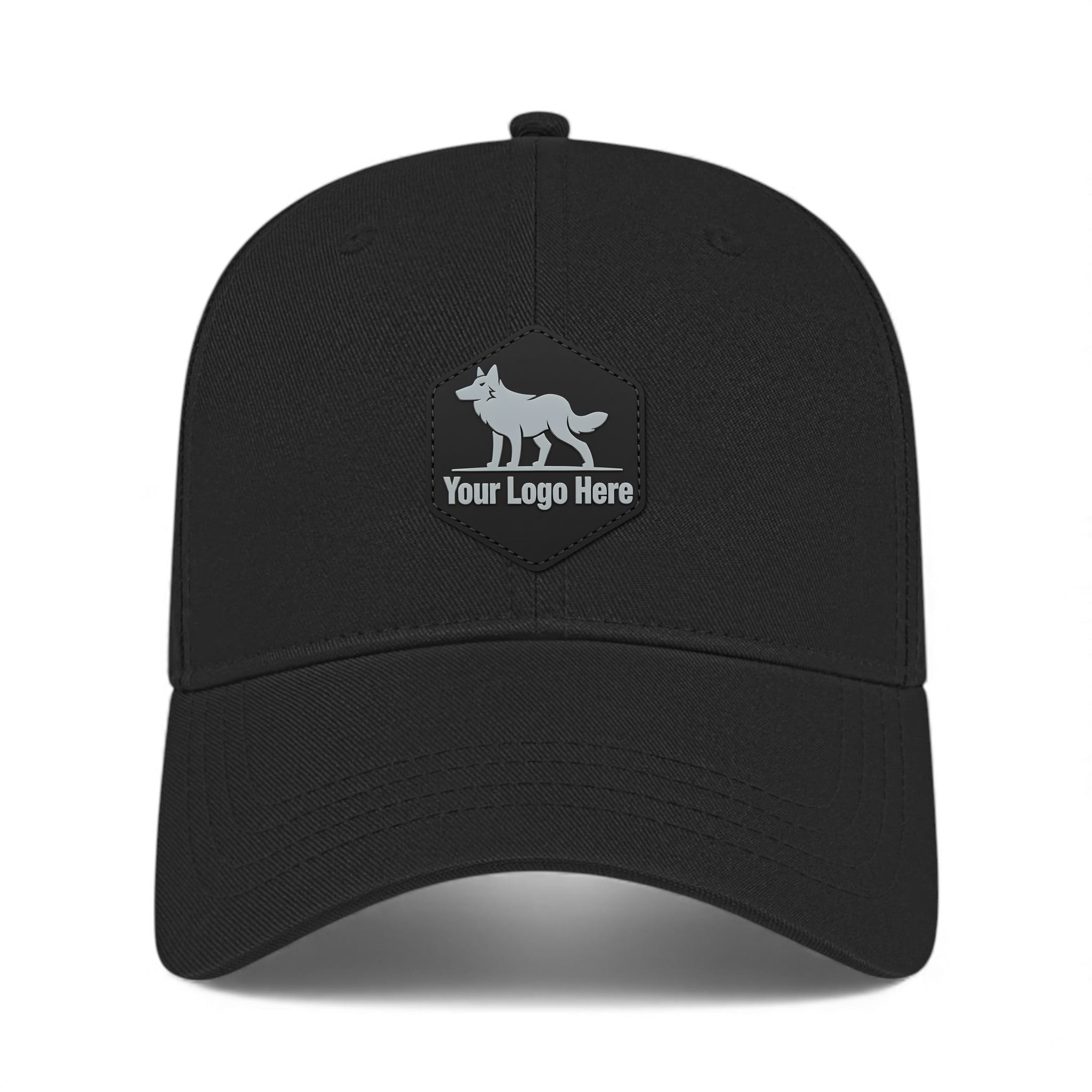 PVC patch preview of Cap America x700 custom hat in black