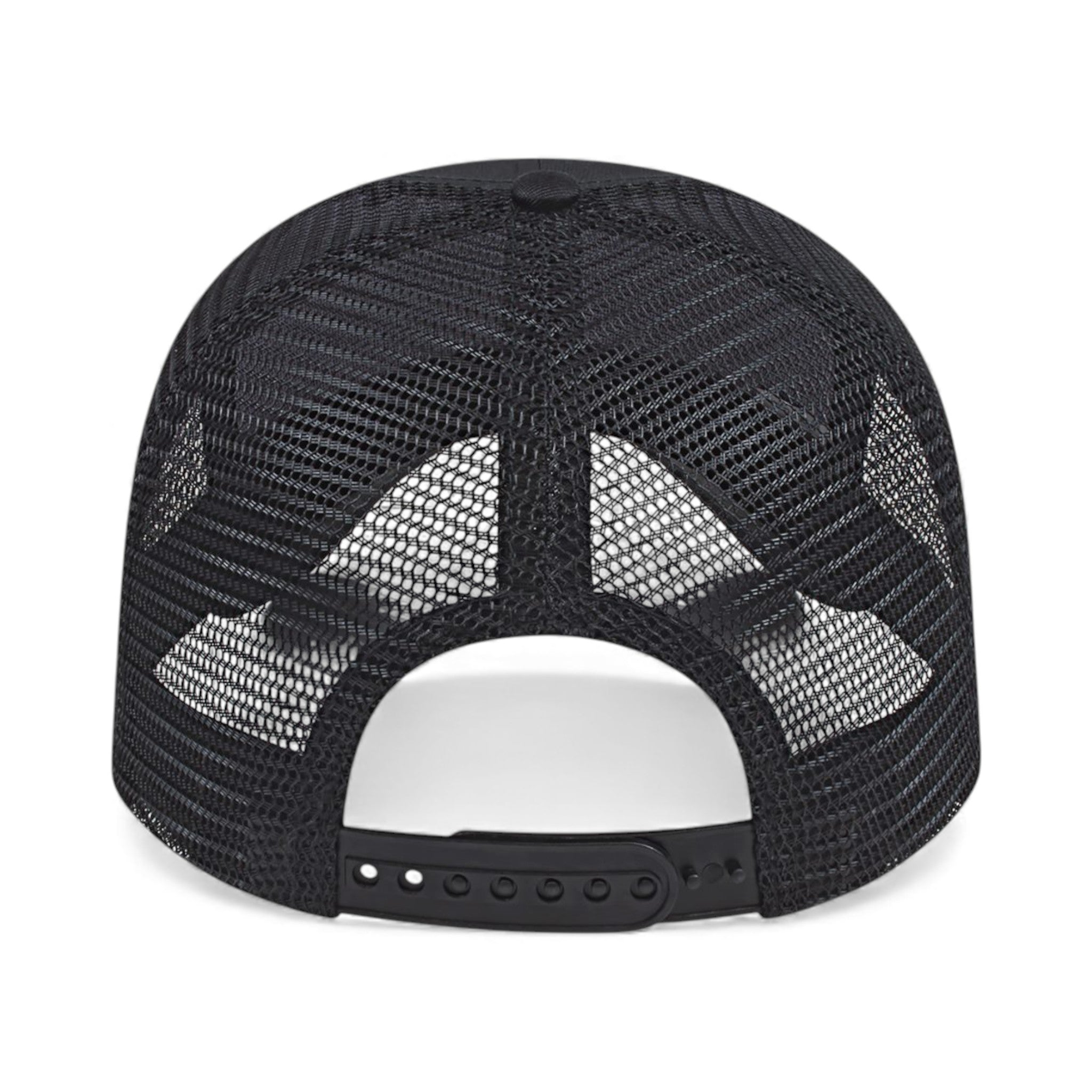 Back view of Cap America x800 custom hat in black and black