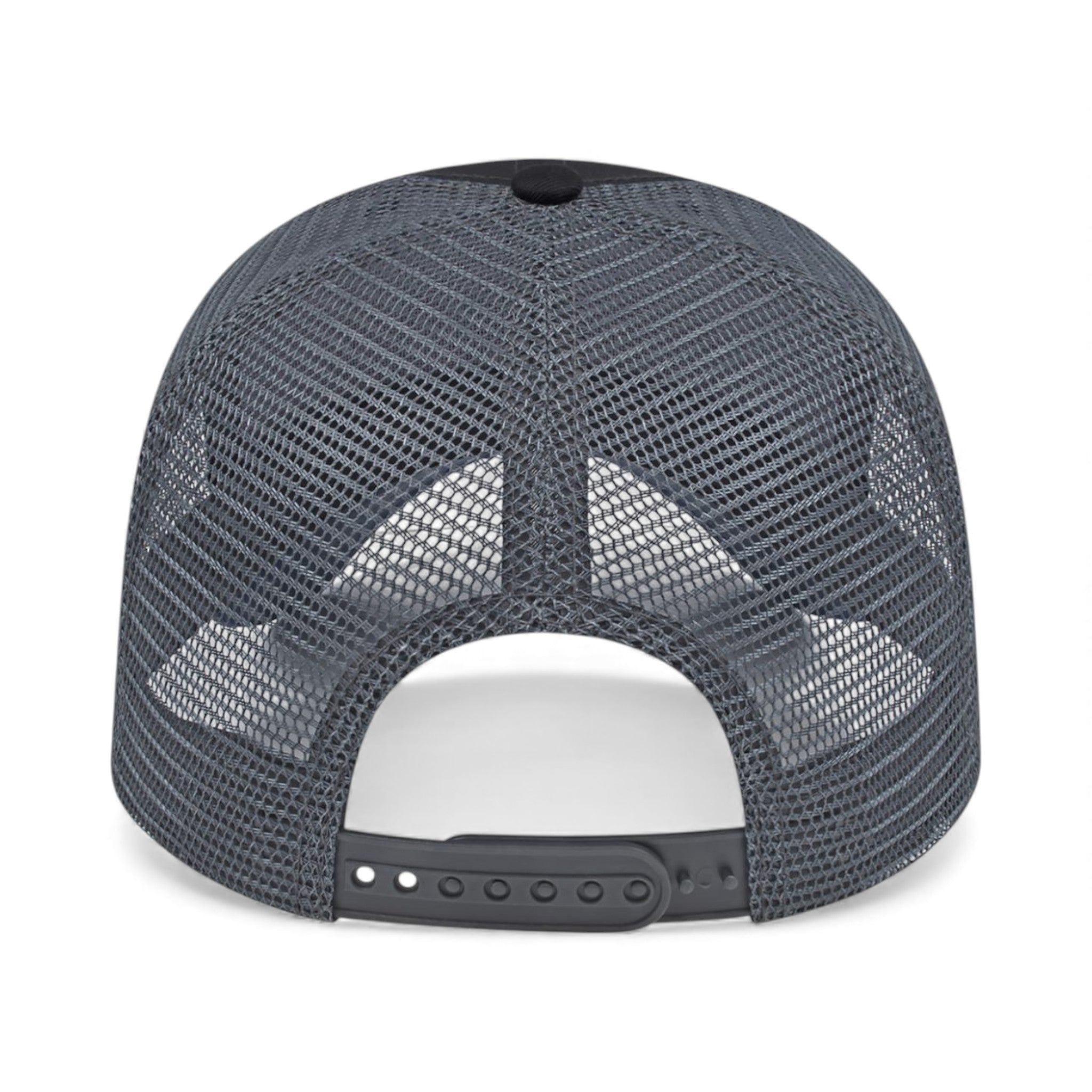 Back view of Cap America x800 custom hat in black and charcoal
