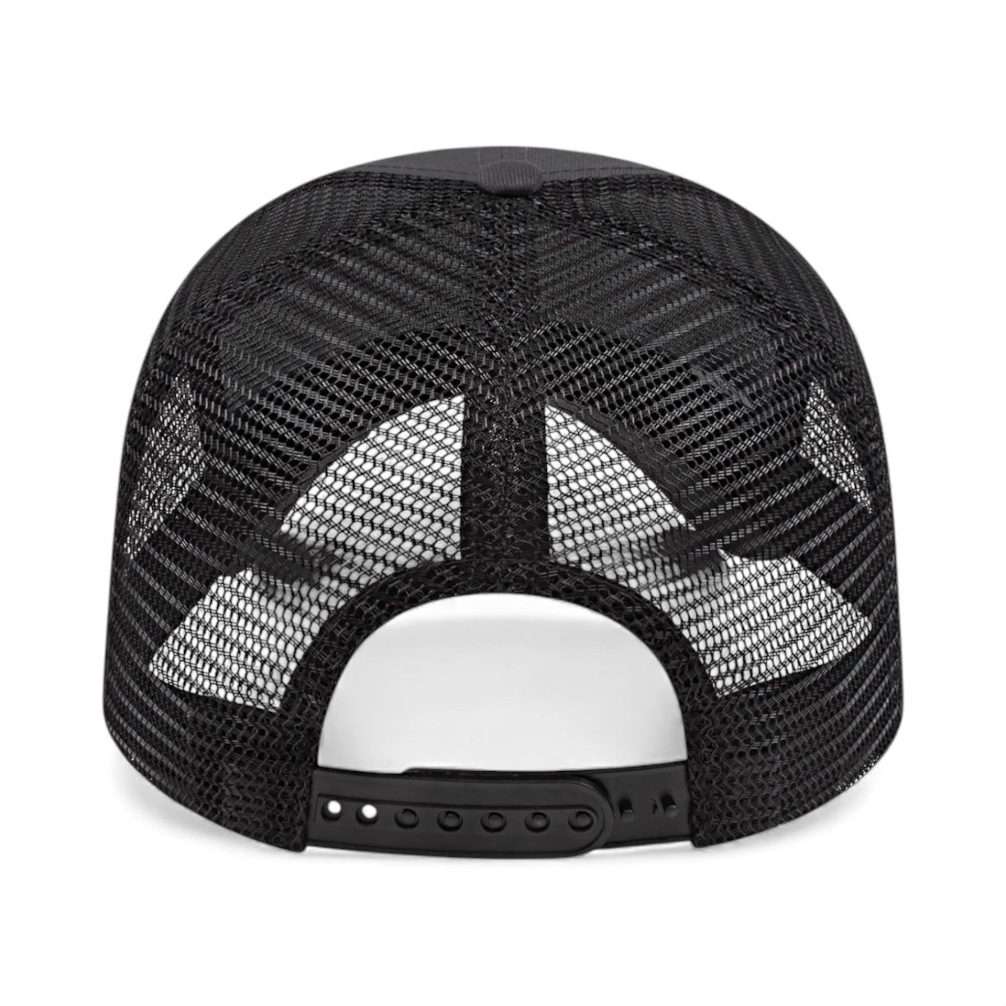 Back view of Cap America x800 custom hat in charcoal and black