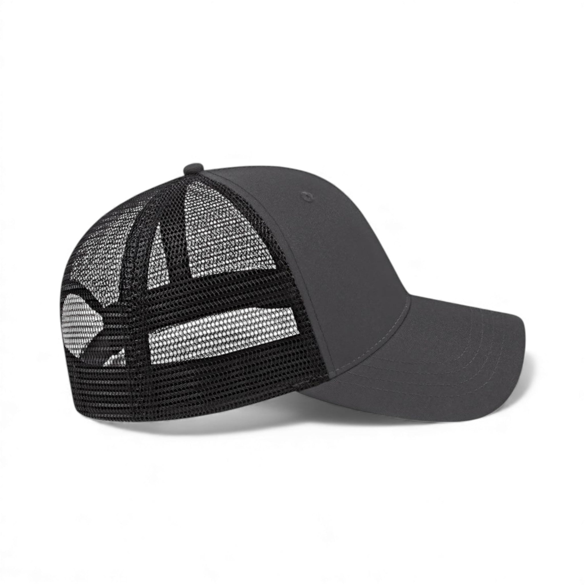 Right side view of Cap America x800 custom hat in charcoal and black