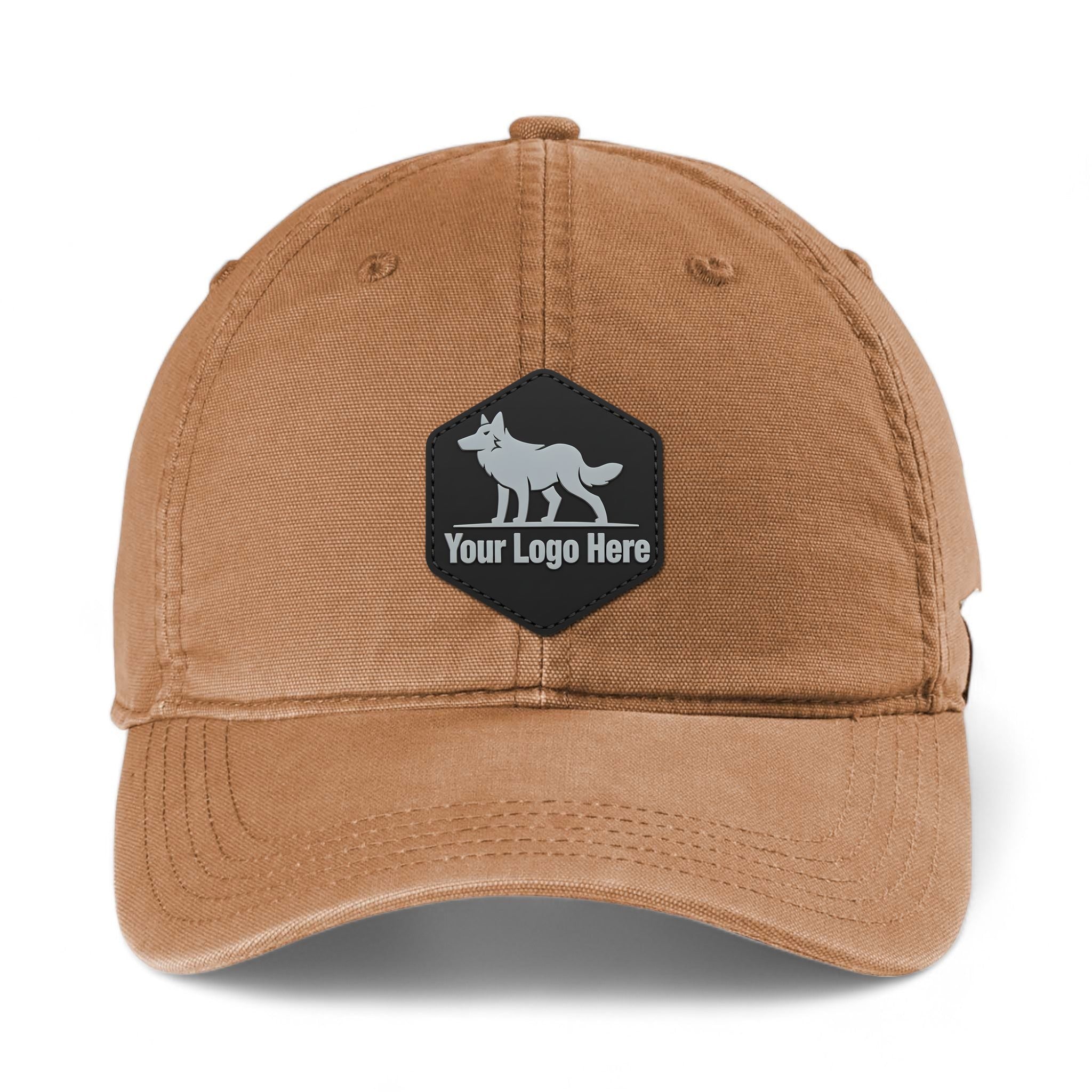 PVC patch preview of Carhartt CT103938 custom hat in carhartt brown