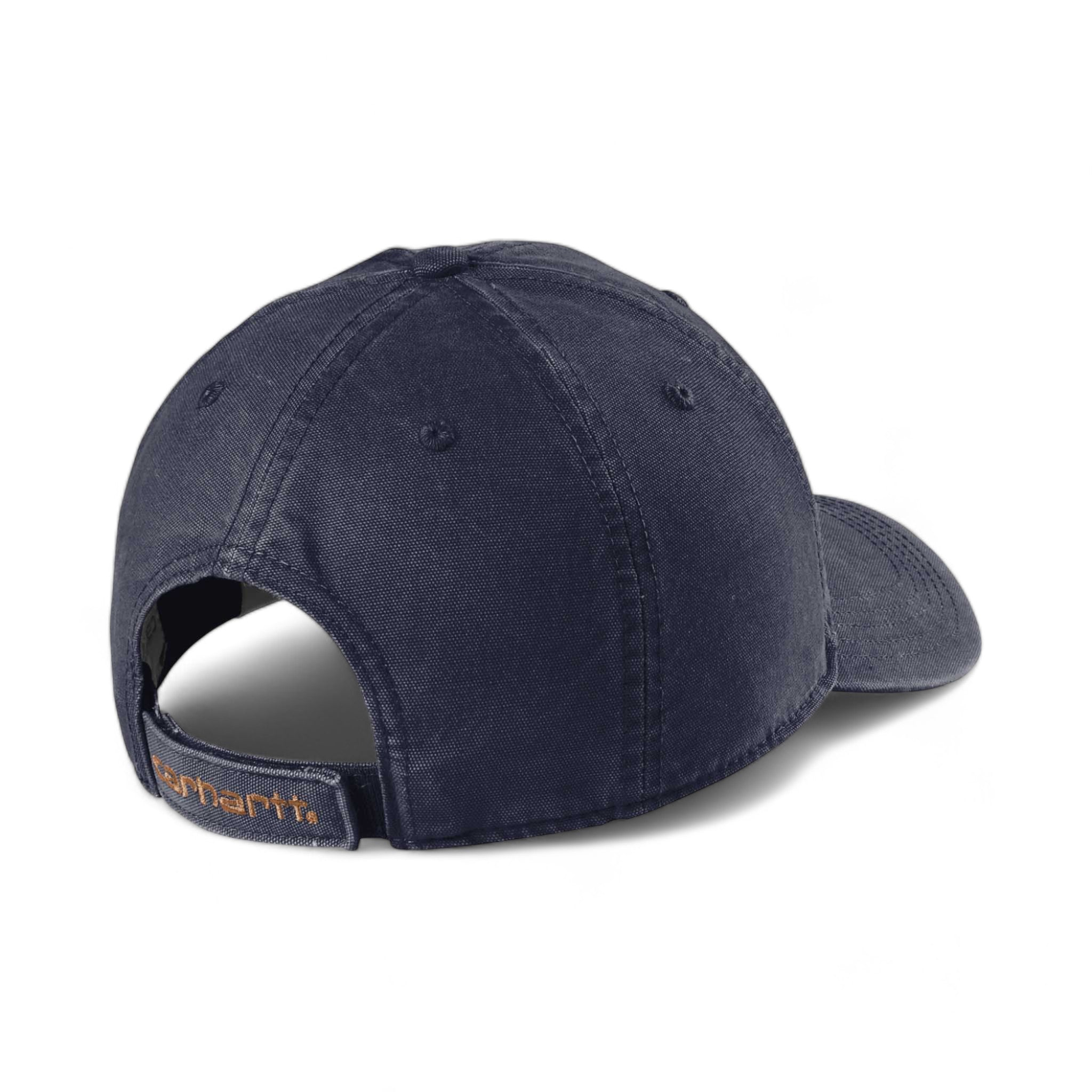 Back view of Carhartt CT103938 custom hat in navy