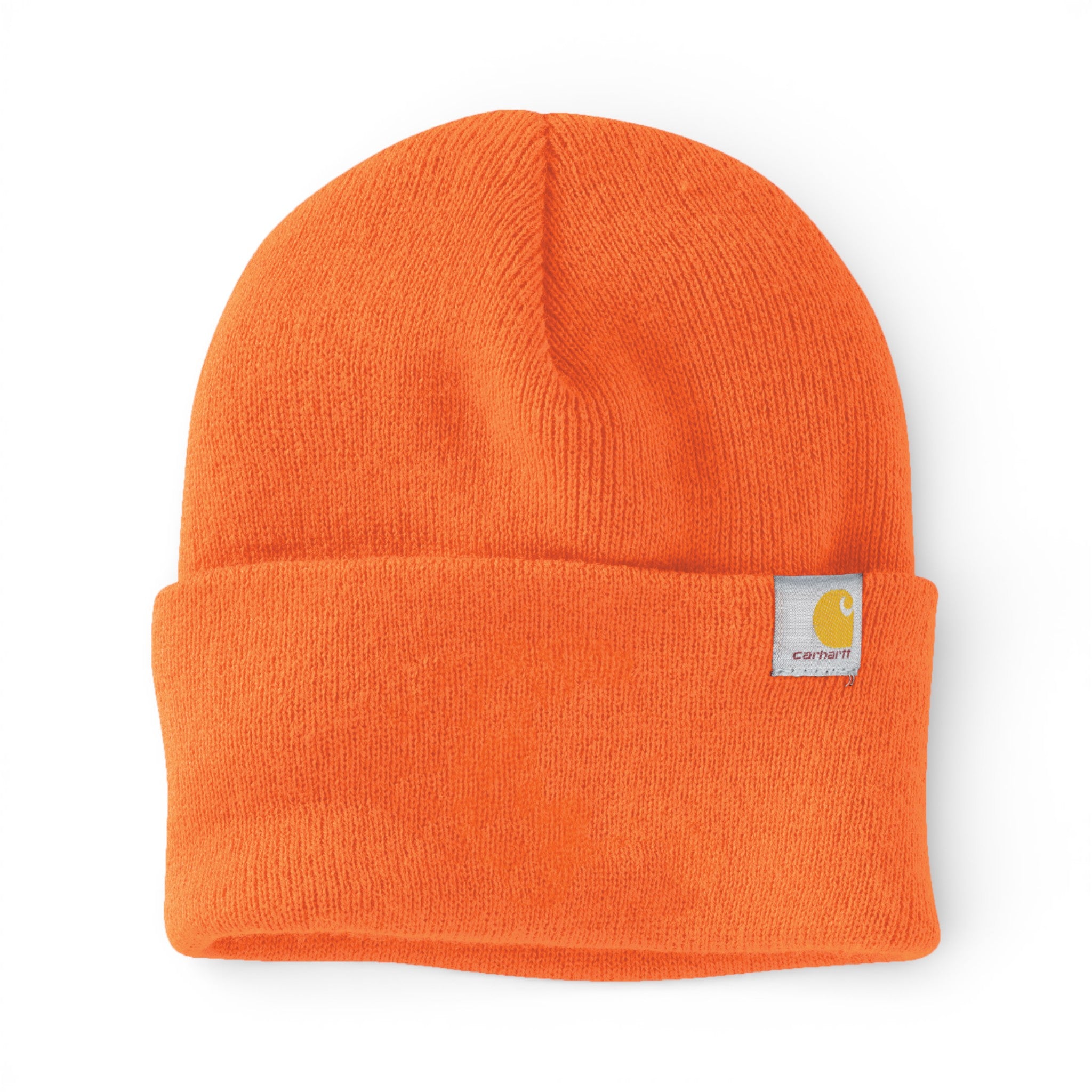 Front view of Carhartt CT104597 custom hat in brite orange